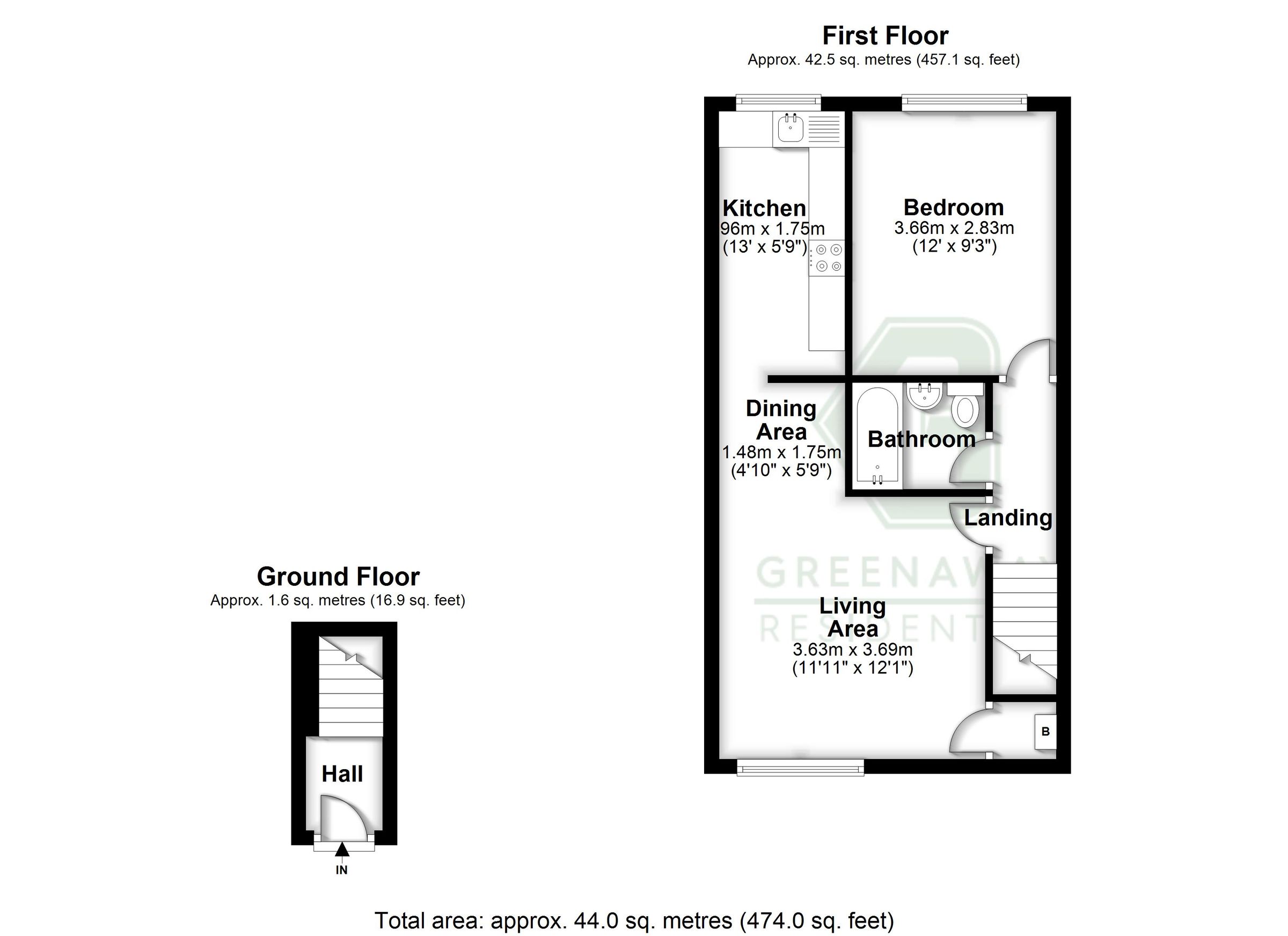 1 bed flat to rent in Timberlands, Broadfield, Crawley, West Sussex
