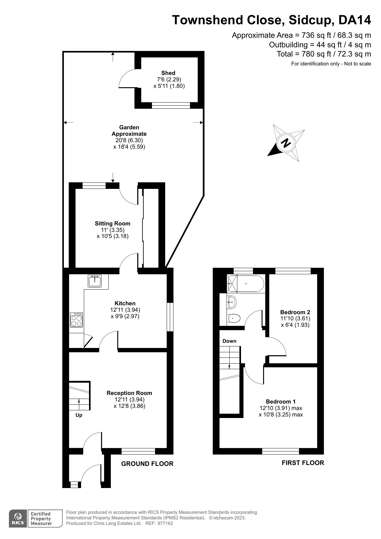 2 bed end terrace house for sale in Townshend Close, Sidcup, Kent DA14