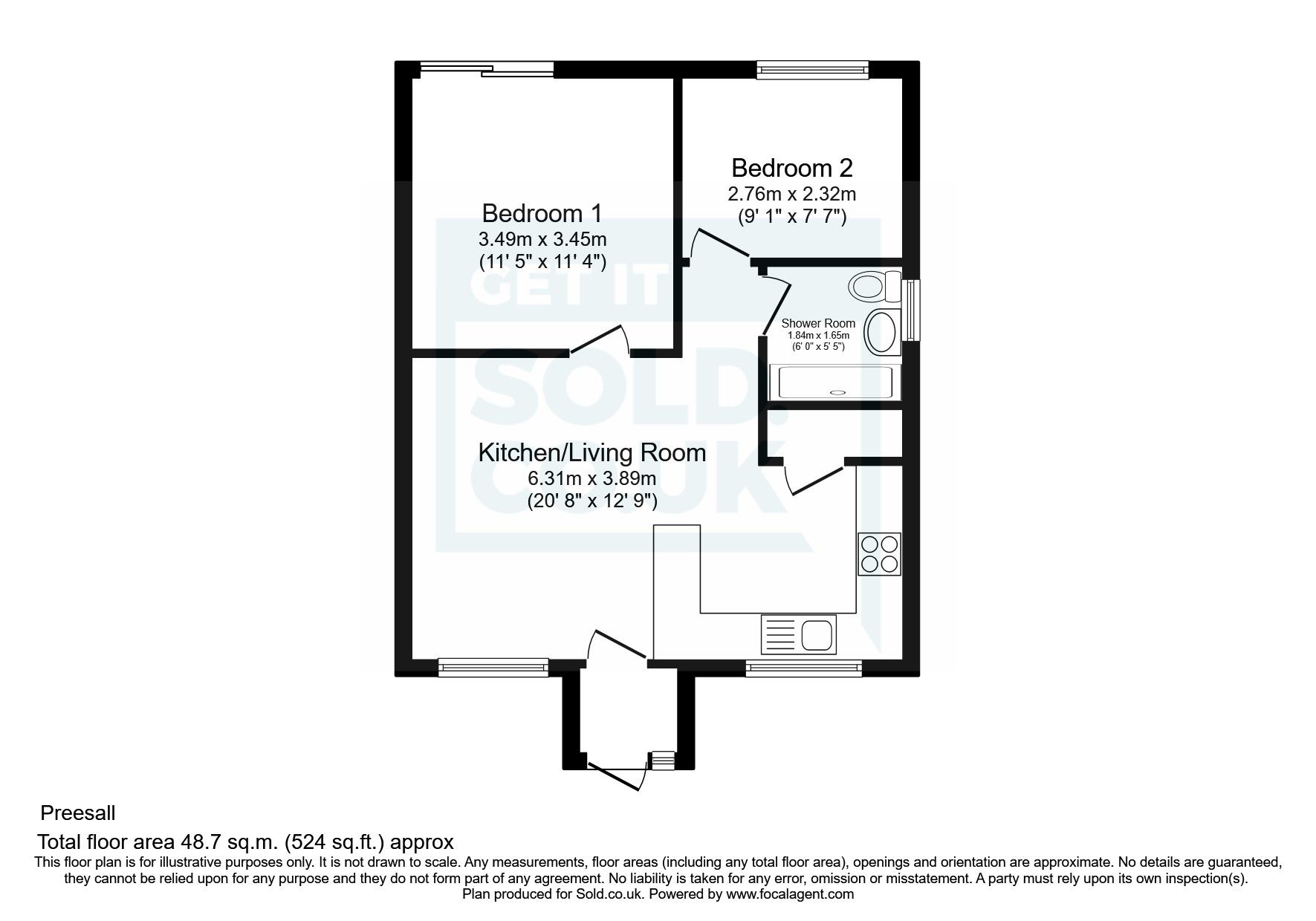 2 bed bungalow for sale in Rosslyn Crescent, Preesall, PoultonLeFylde