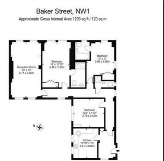 3 bed flat for sale in Baker Street, London NW1 Zoopla