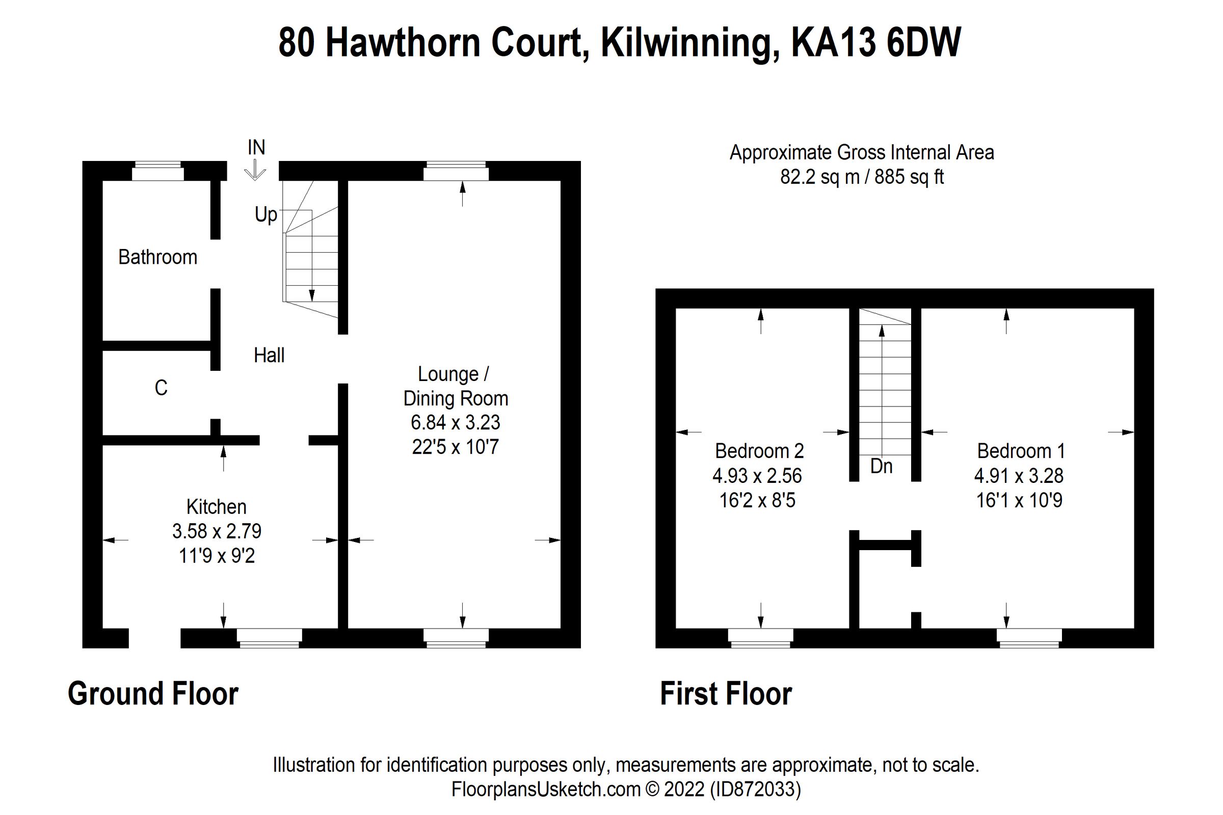 2 bed terraced house for sale in Hawthorn Court, Kilwinning KA13 Zoopla