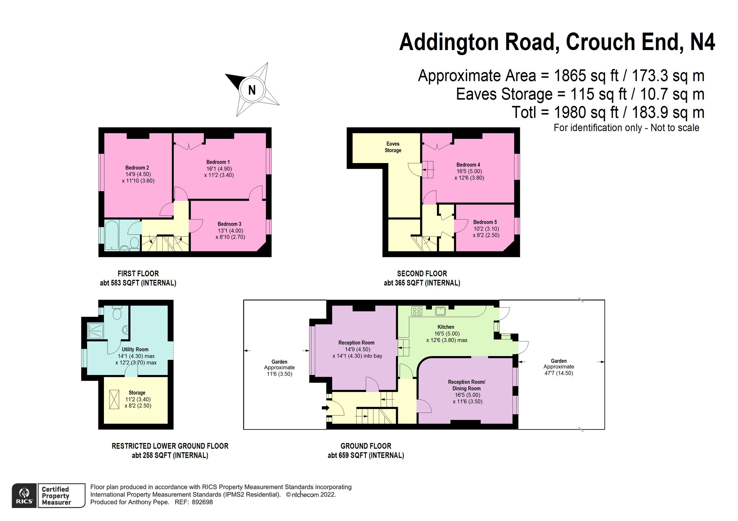 5 bed terraced house for sale in Addington Road, Crouch End, London N4 Zoopla