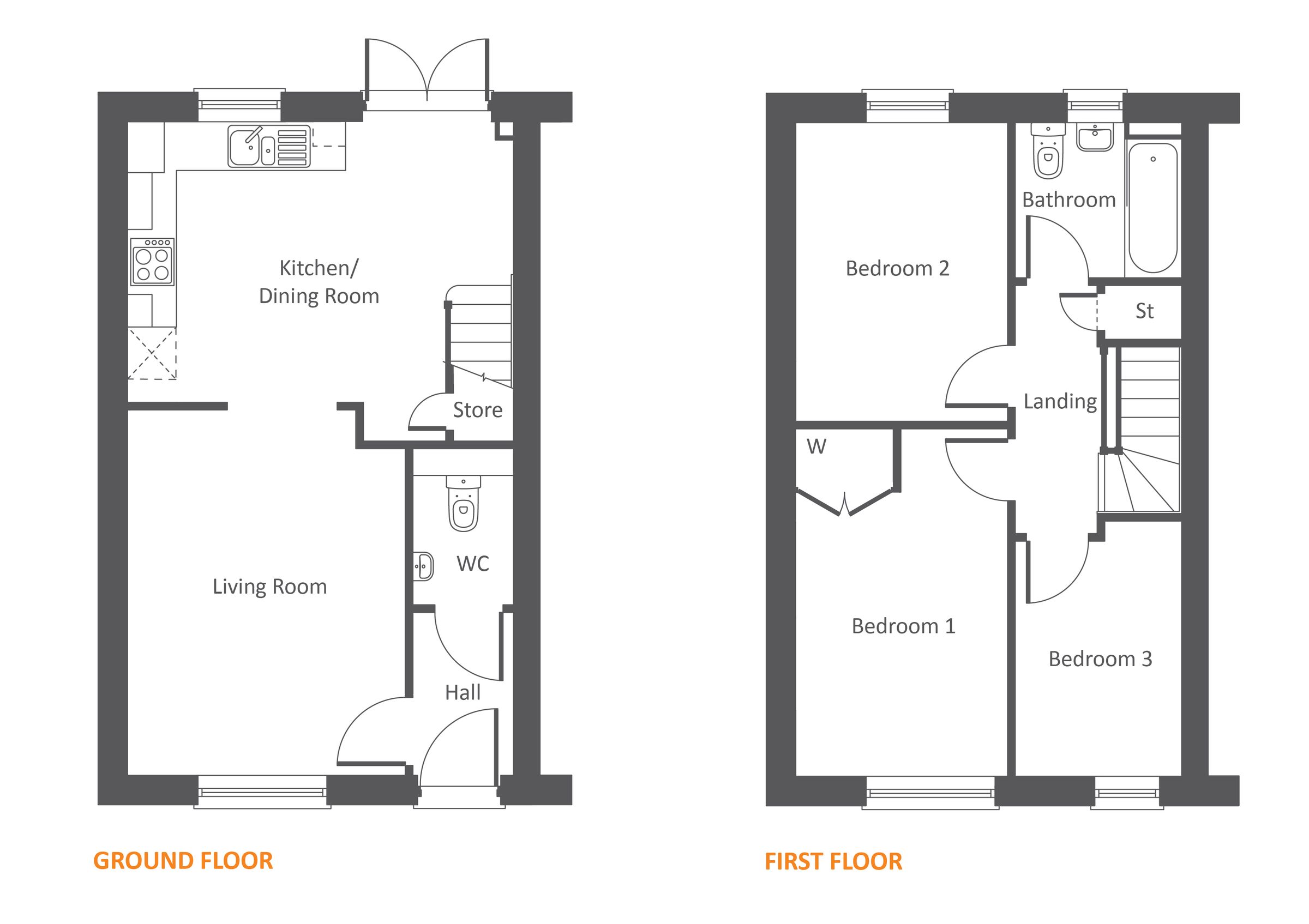 New home, 3 bed semidetached house for sale in Offenham Road, Evesham