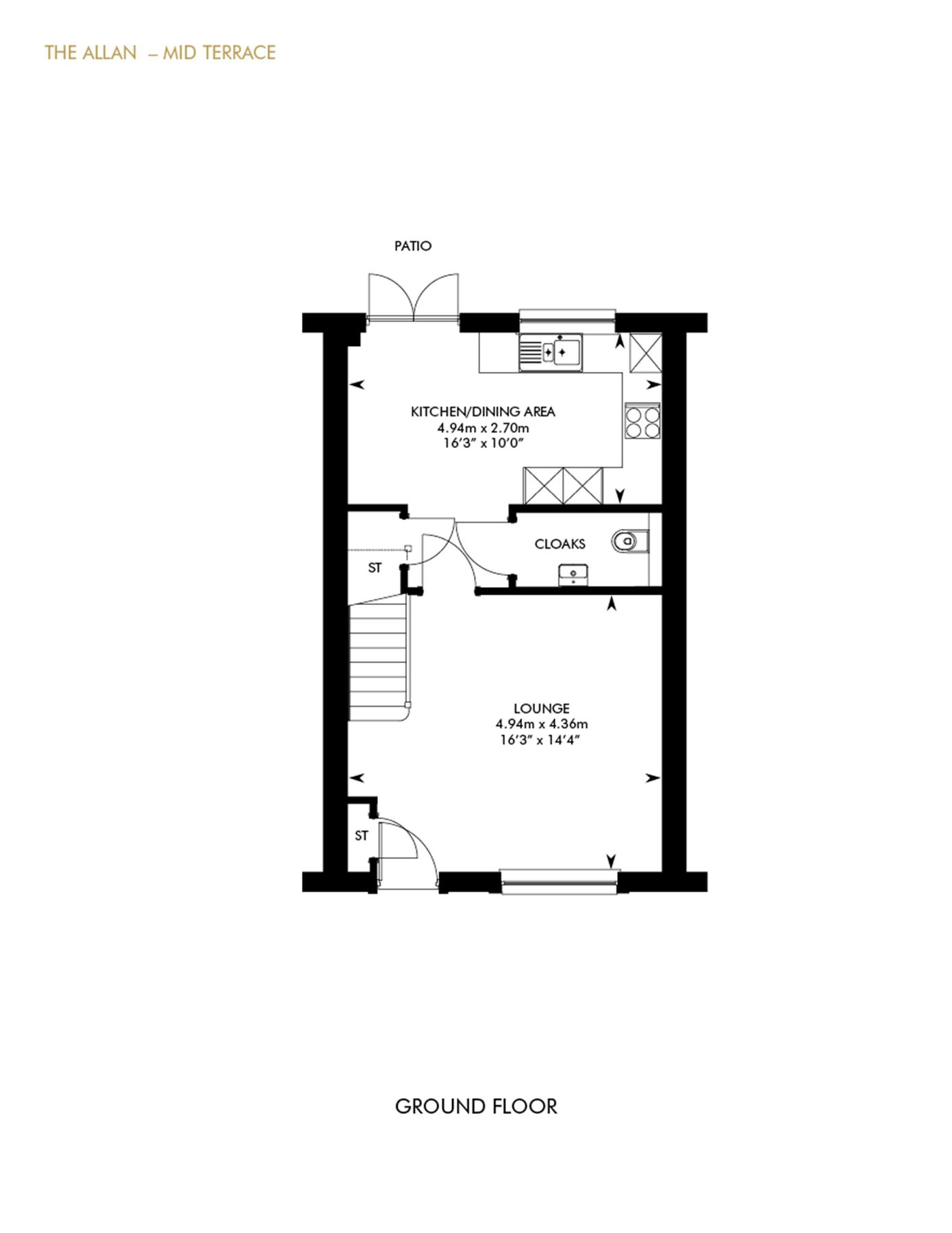 New home, 3 bed terraced house for sale in "Allan" at Eaglesham Road
