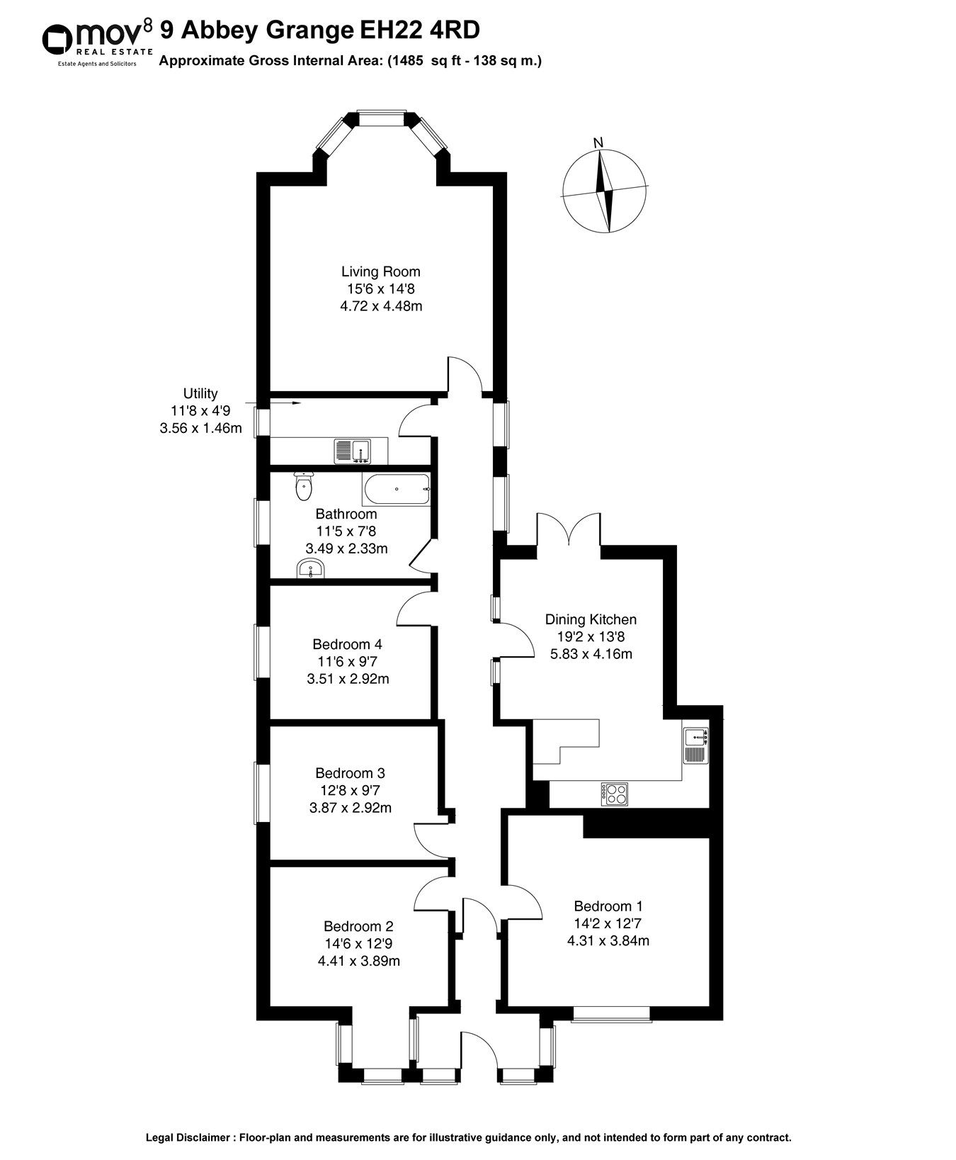 4 bed bungalow for sale in Abbey Grange, Newtongrange, Dalkeith EH22