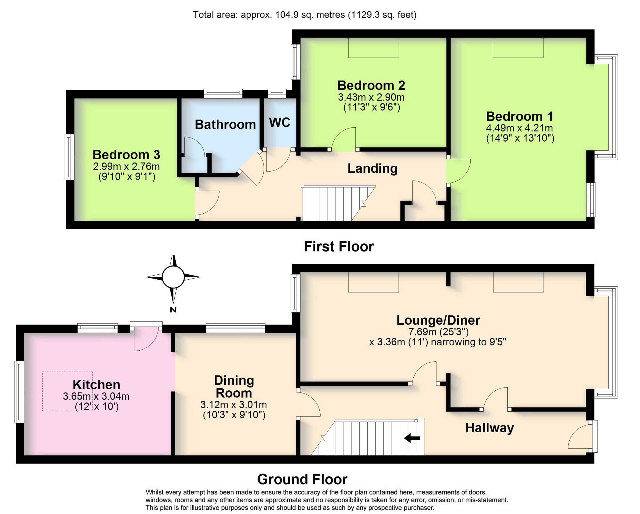 3 bed terraced house for sale in Woodlea Road, Tarring, Worthing, West