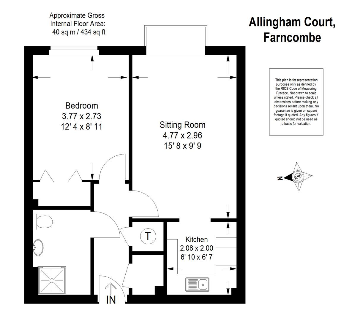 1 bed flat for sale in Allingham Court, Summers Road,