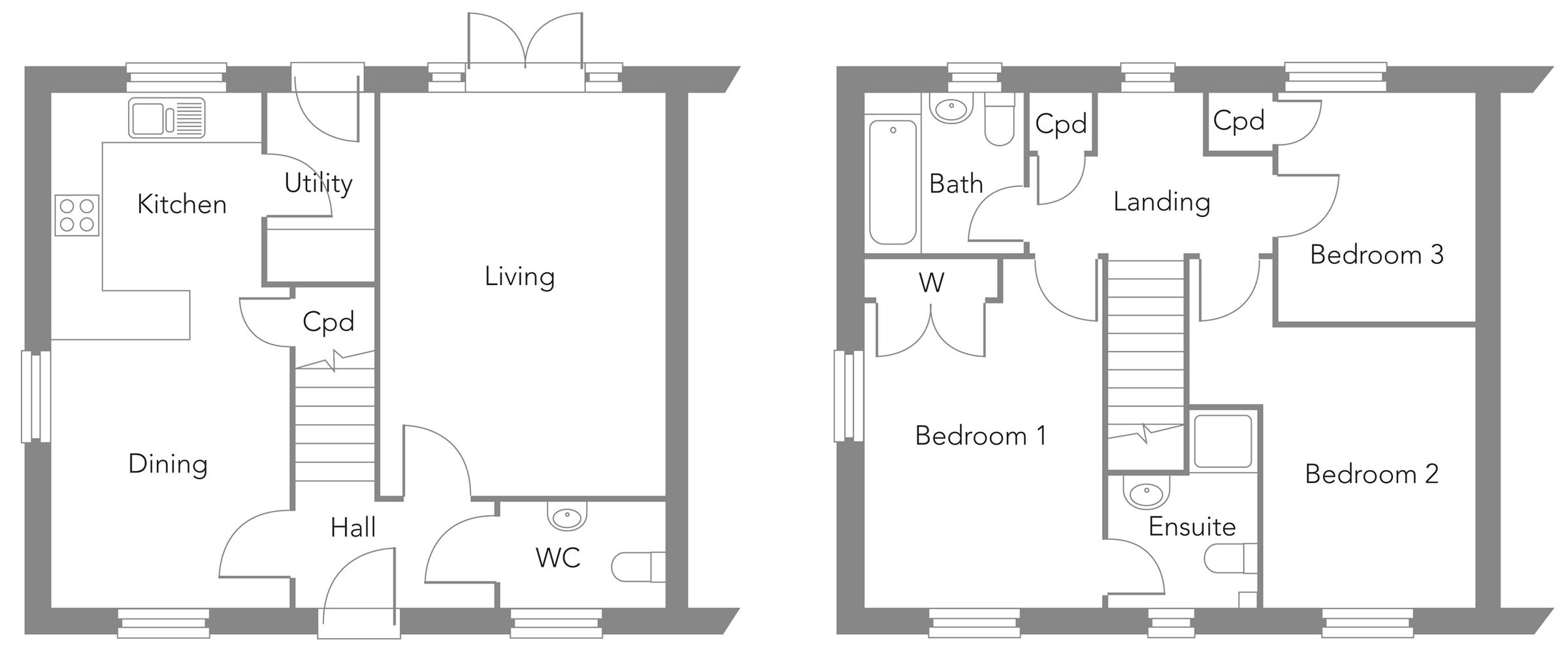 New home, 3 bed semidetached house for sale in St. Johns Hill, Bungay