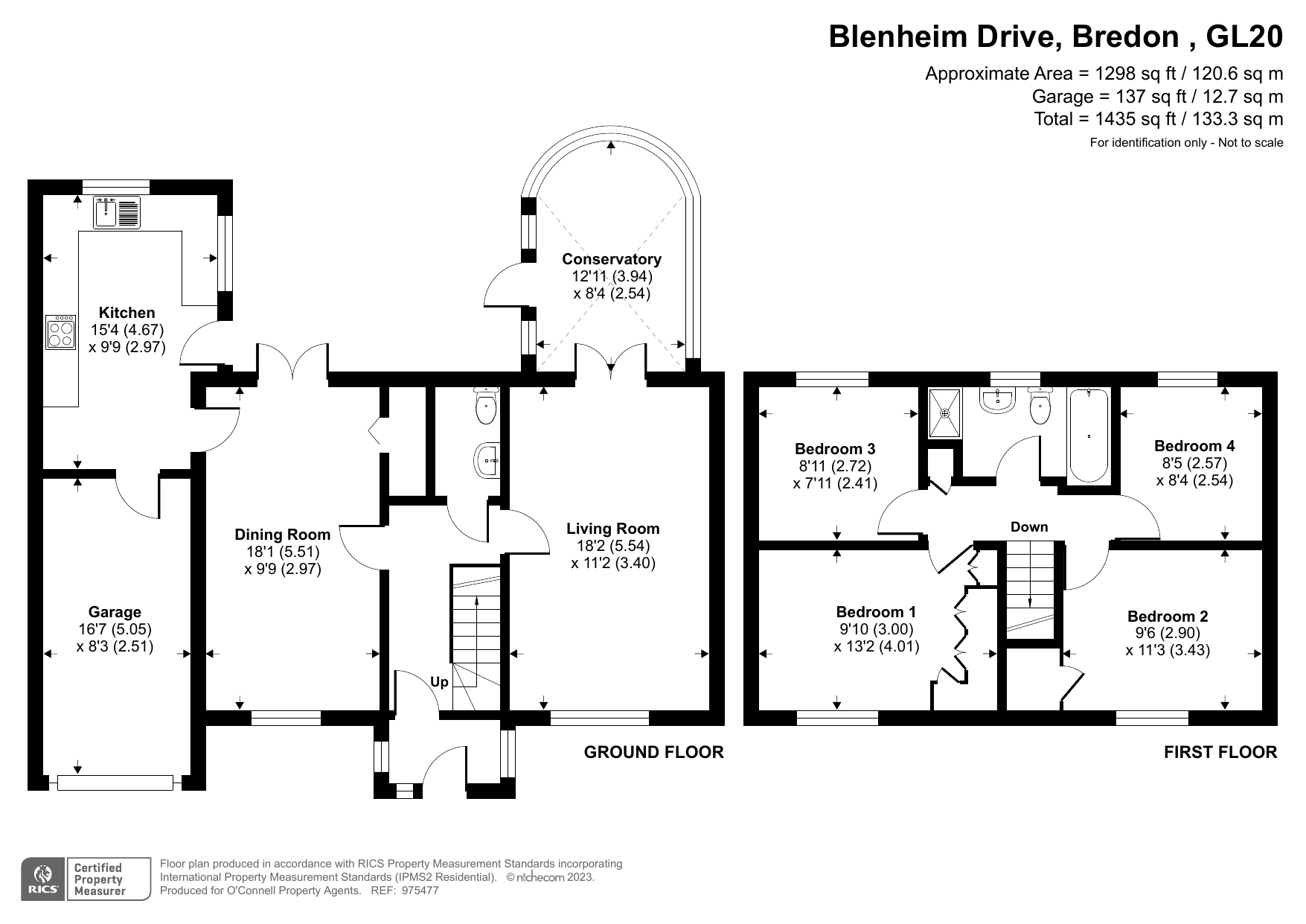 4 bed linkdetached house for sale in Blenheim Drive, Bredon