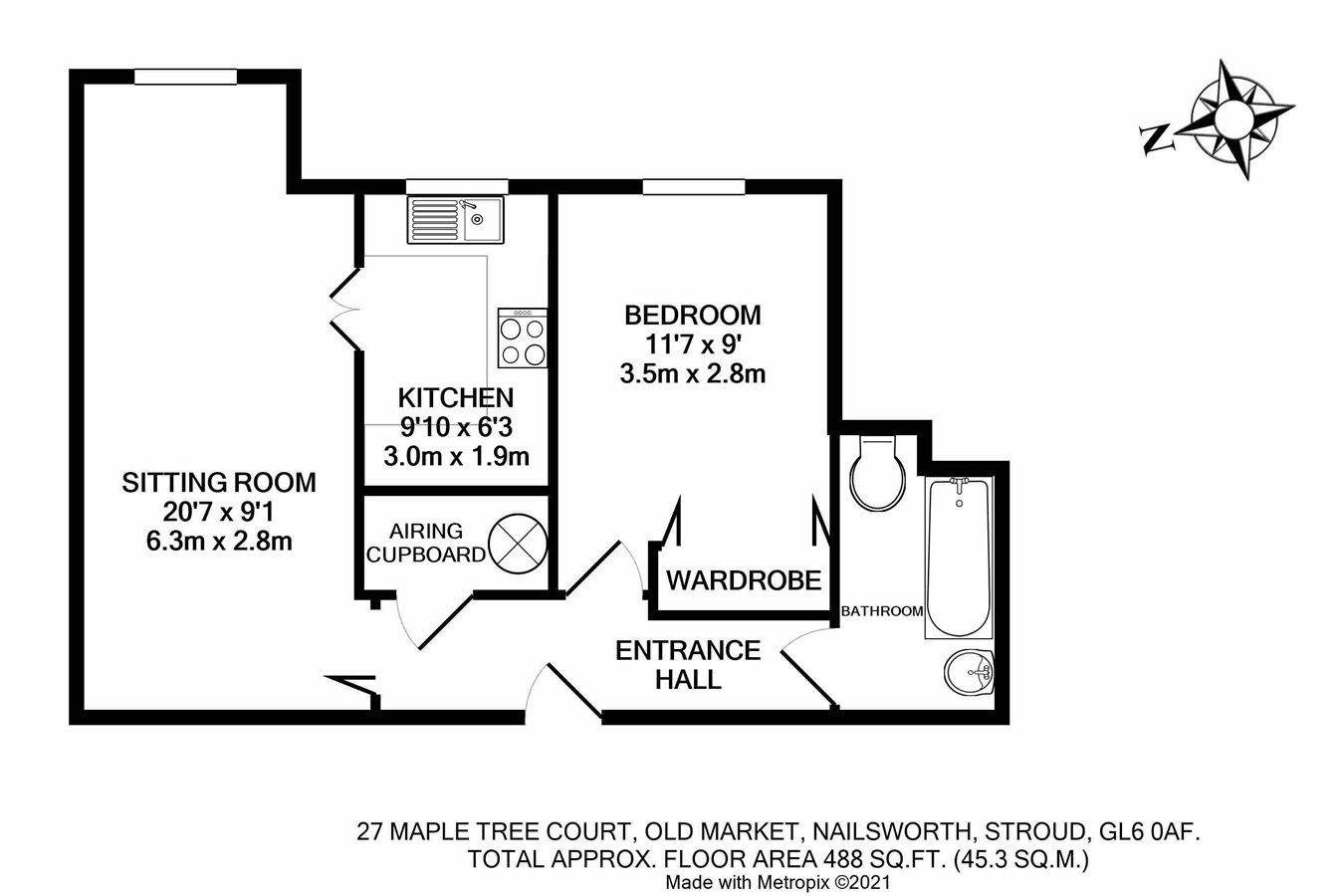 1 bed property for sale in Maple Tree Court, Old Market, Nailsworth GL6