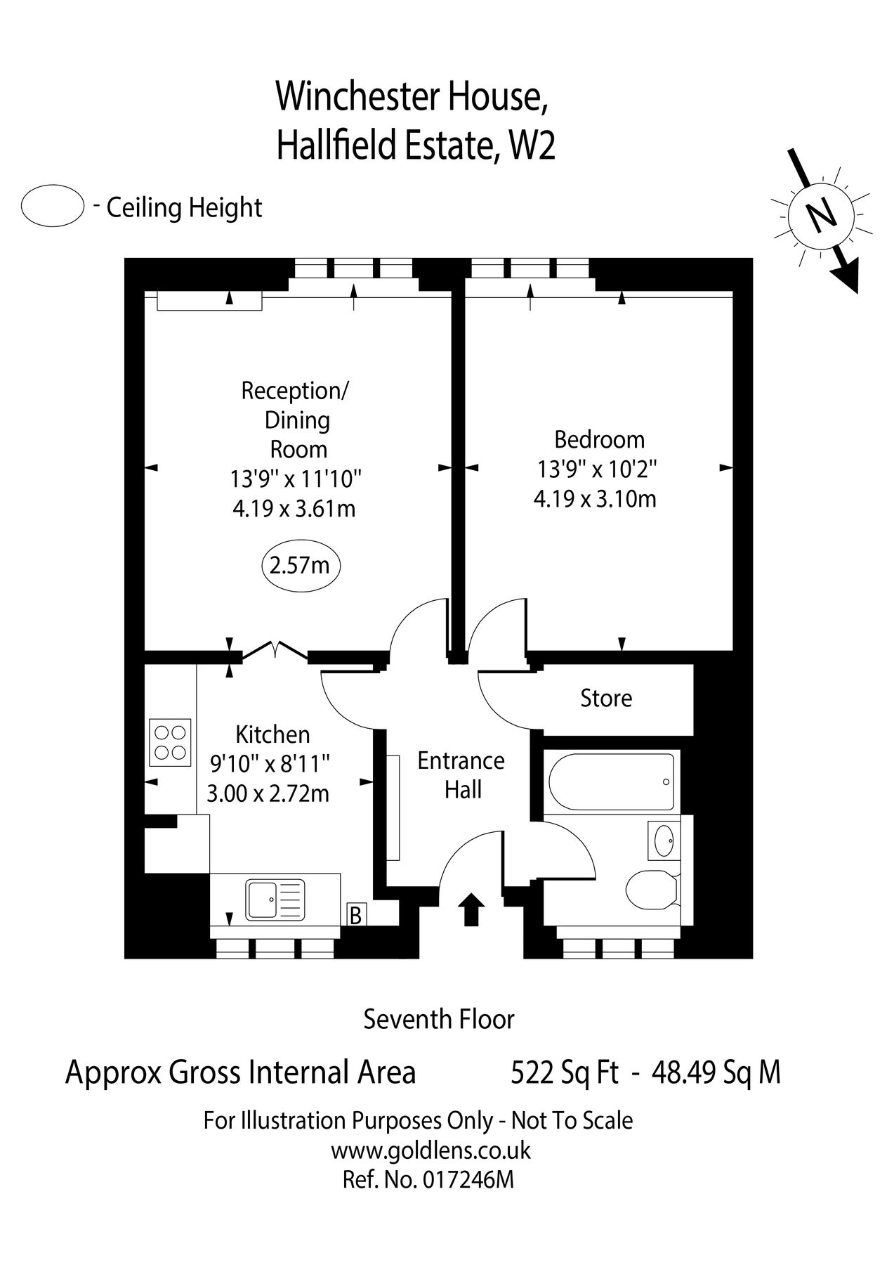 1 bed flat to rent in Winchester House, Hallfield Estate, London W2