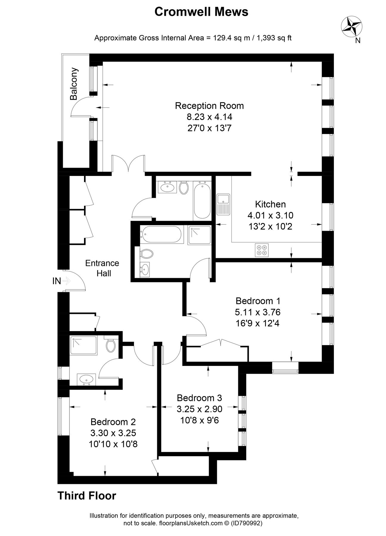 3 bed flat for sale in Cromwell Mews, High Street, Marlborough