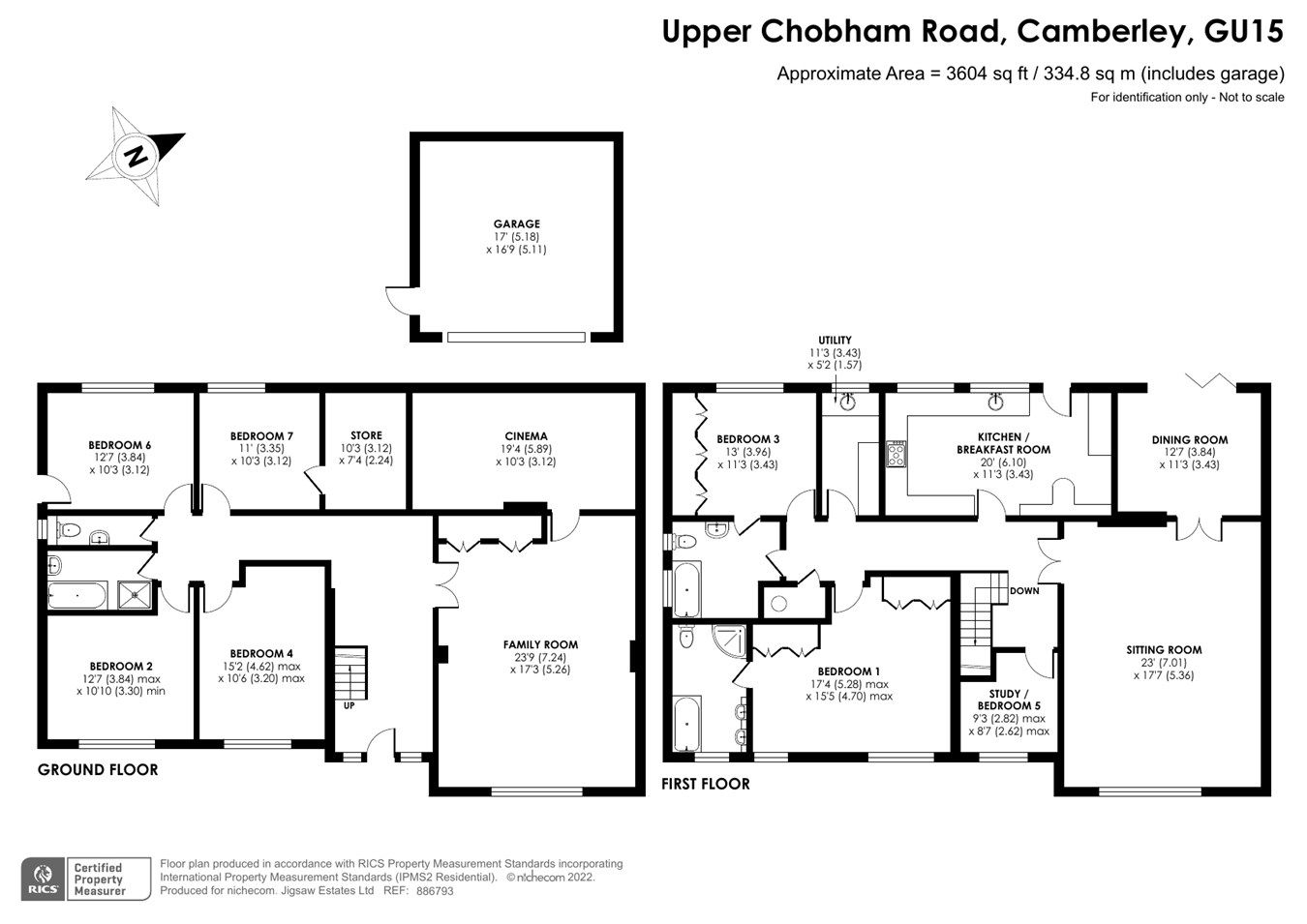 6 bed detached house for sale in Upper Chobham Road, Camberley GU15