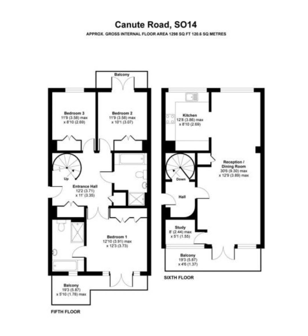 3 bed flat for sale in Charter House, Canute Road, Southampton SO14