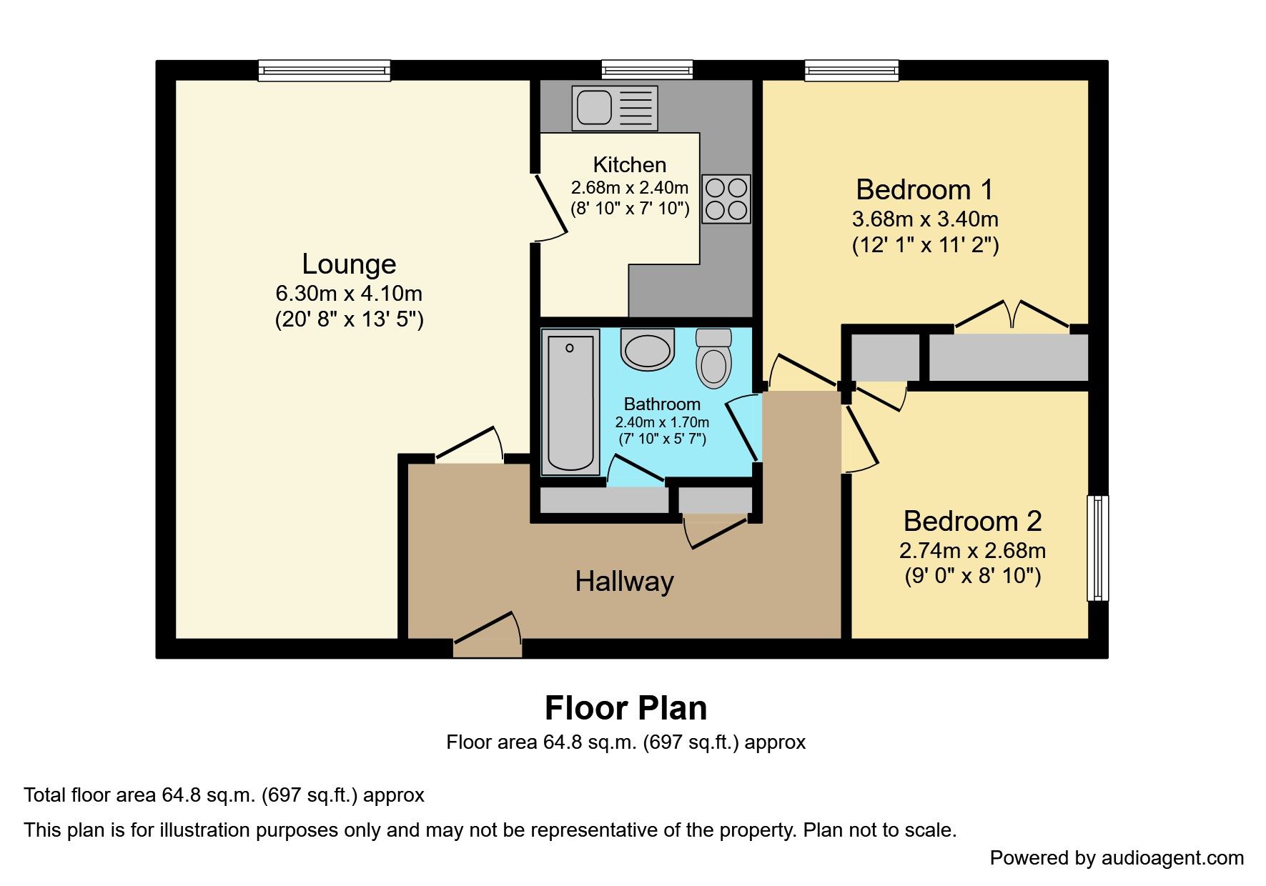2 bed flat for sale in Wallington Court, Killingworth, Newcastle Upon