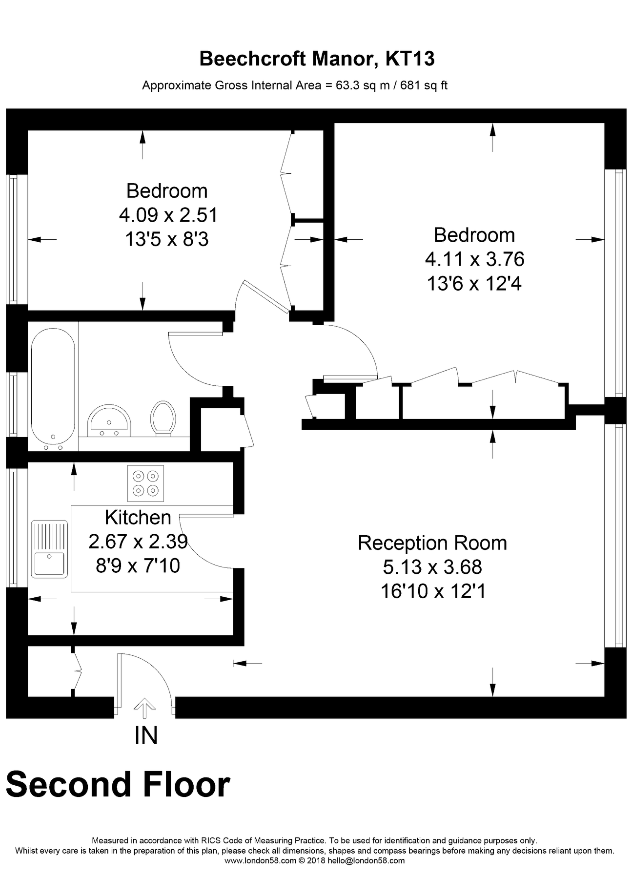 2 bed flat for sale in Beechcroft Manor, Weybridge, Surrey KT13 Zoopla