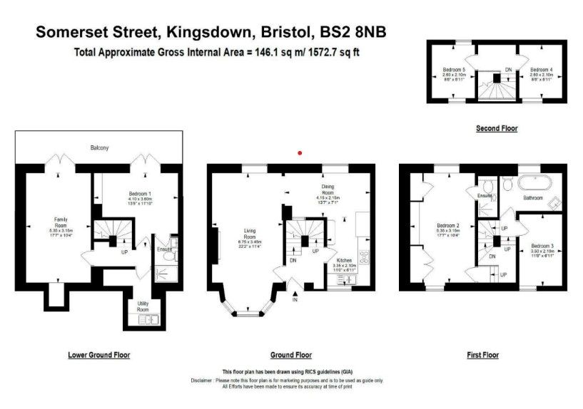 3 bed town house to rent in Somerset Street, Kingsdown, Bristol BS2