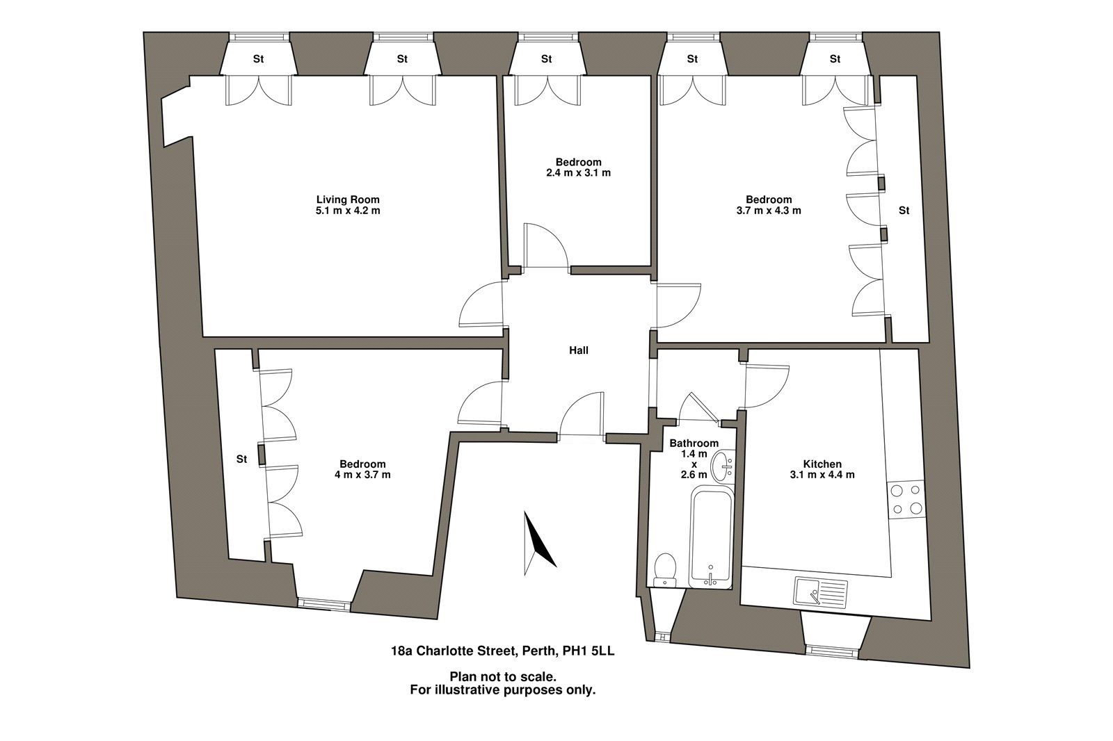 3 bed flat for sale in Charlotte Street, Perth PH1 Zoopla