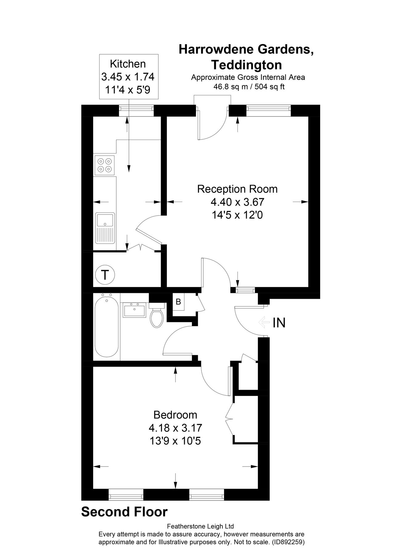 1 bed flat for sale in Harrowdene Gardens, Teddington, Middlesex TW11
