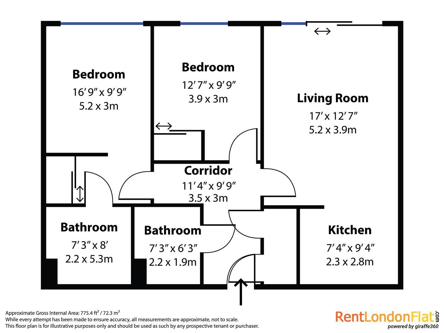 2 bed flat for sale in Waterfront Apartments, 82 Amberley Road, London