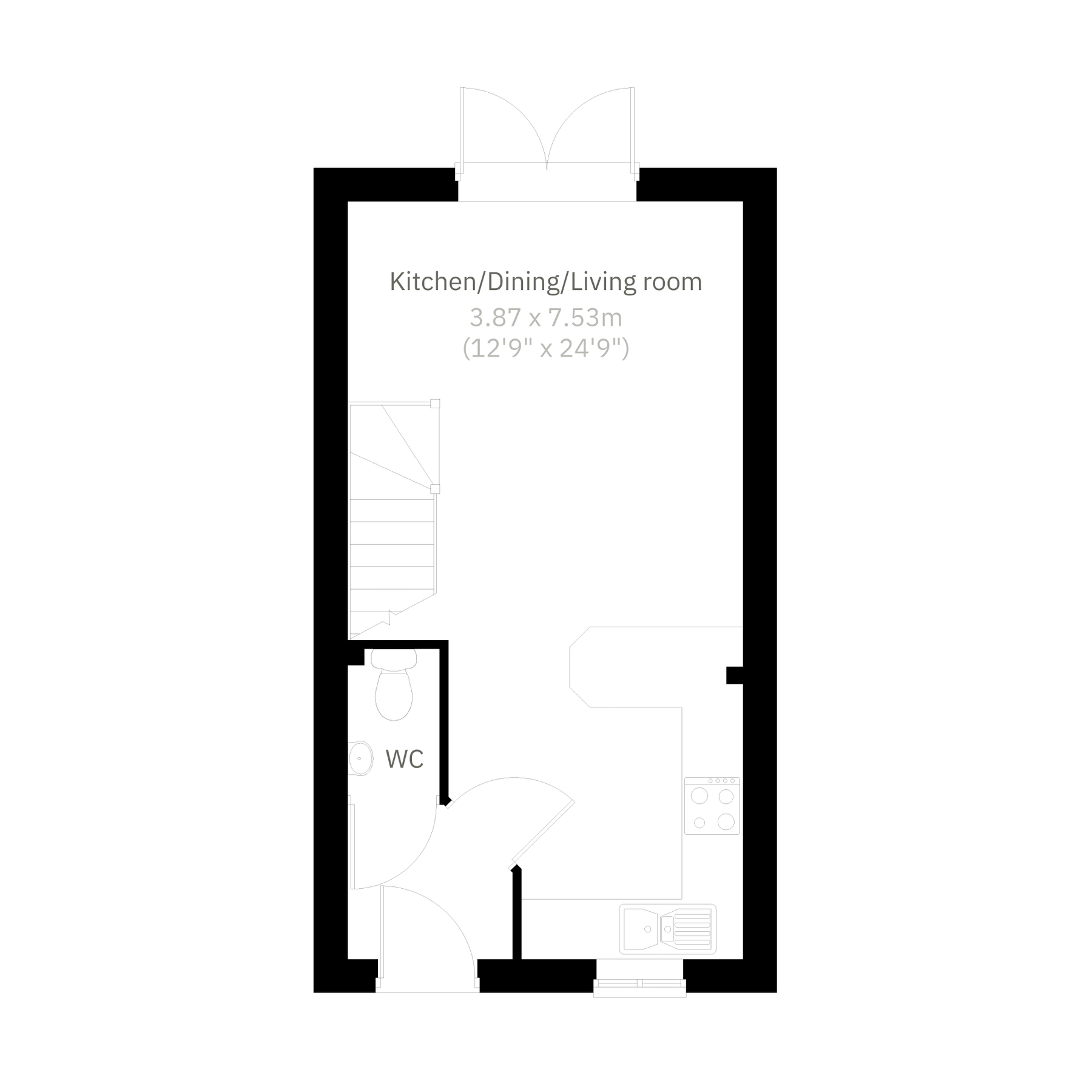 New home, 2 bed end terrace house for sale in "The Alnmouth" at Burwell