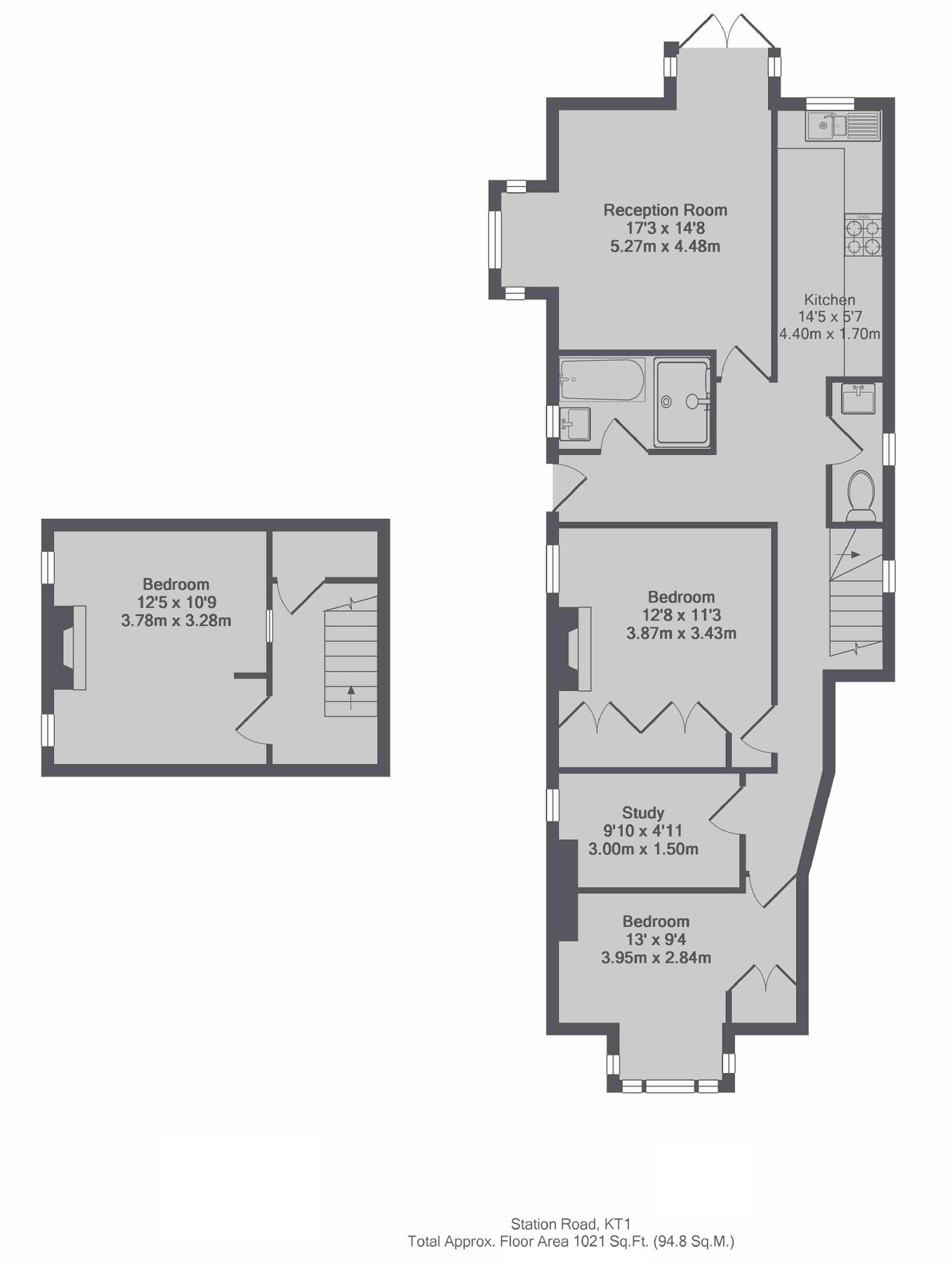 4 bed flat to rent in Station Road, Hampton Wick, Kingston Upon Thames
