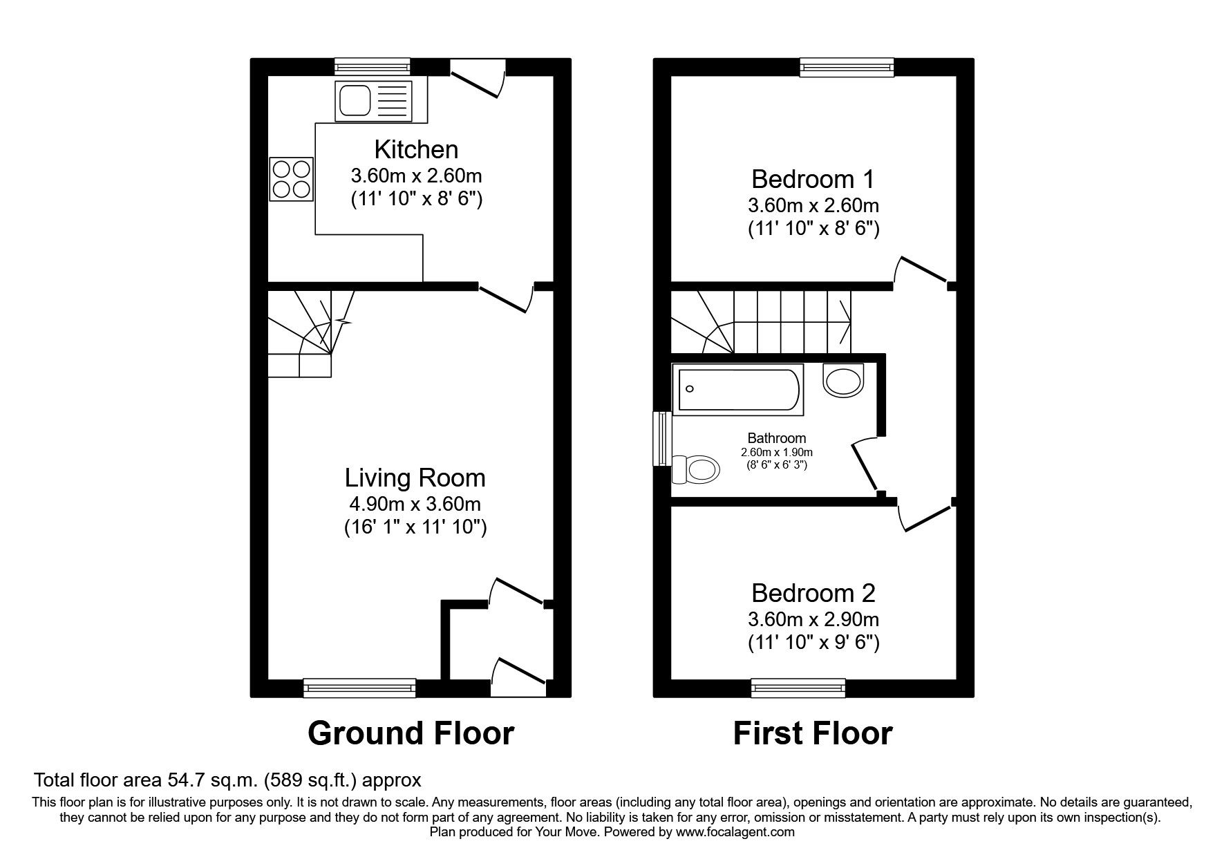 2 bed terraced house for sale in Ferntower Place, Culloden, Inverness