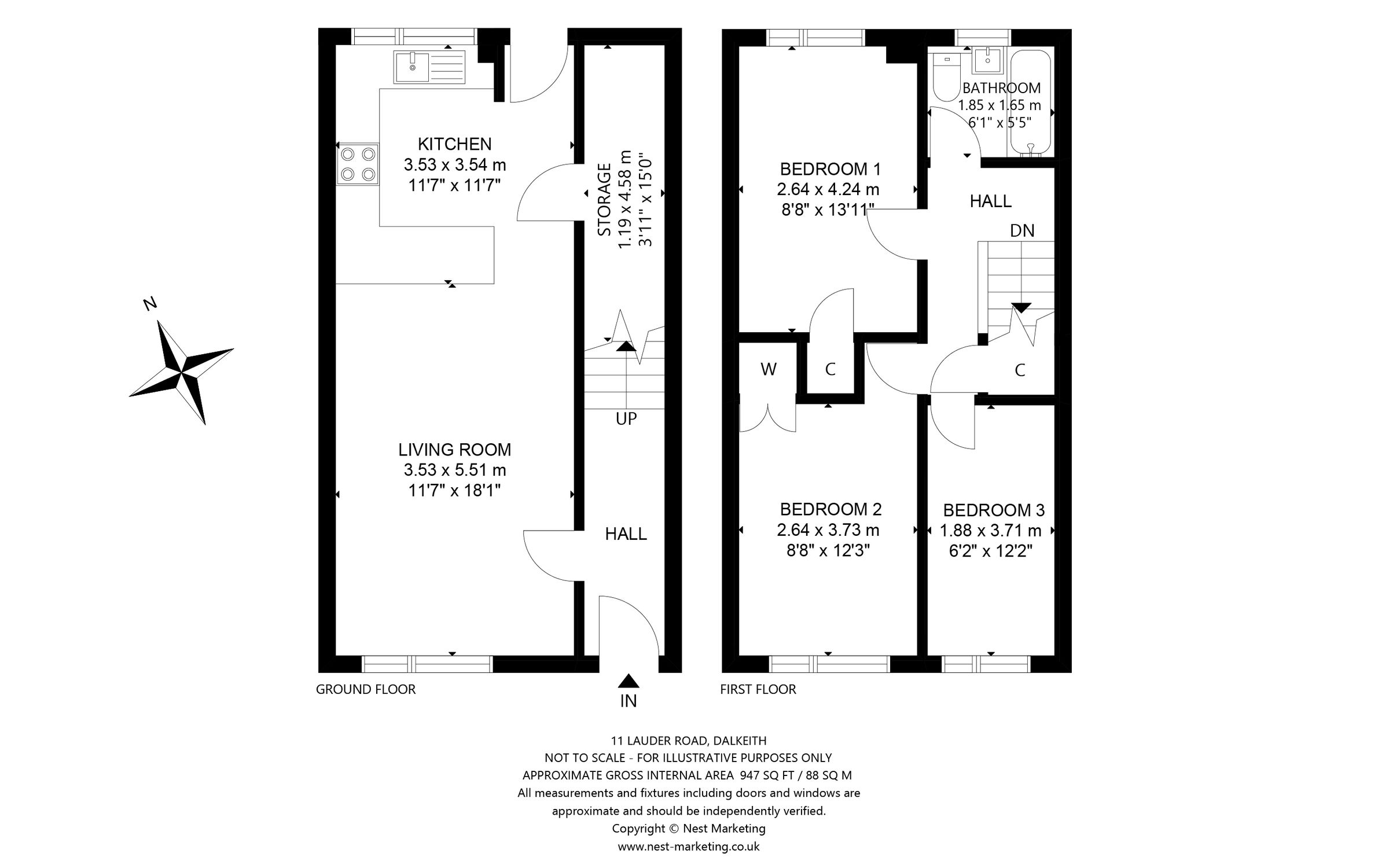 3 bed terraced house for sale in 11 Lauder Road, Woodburn, Dalkeith