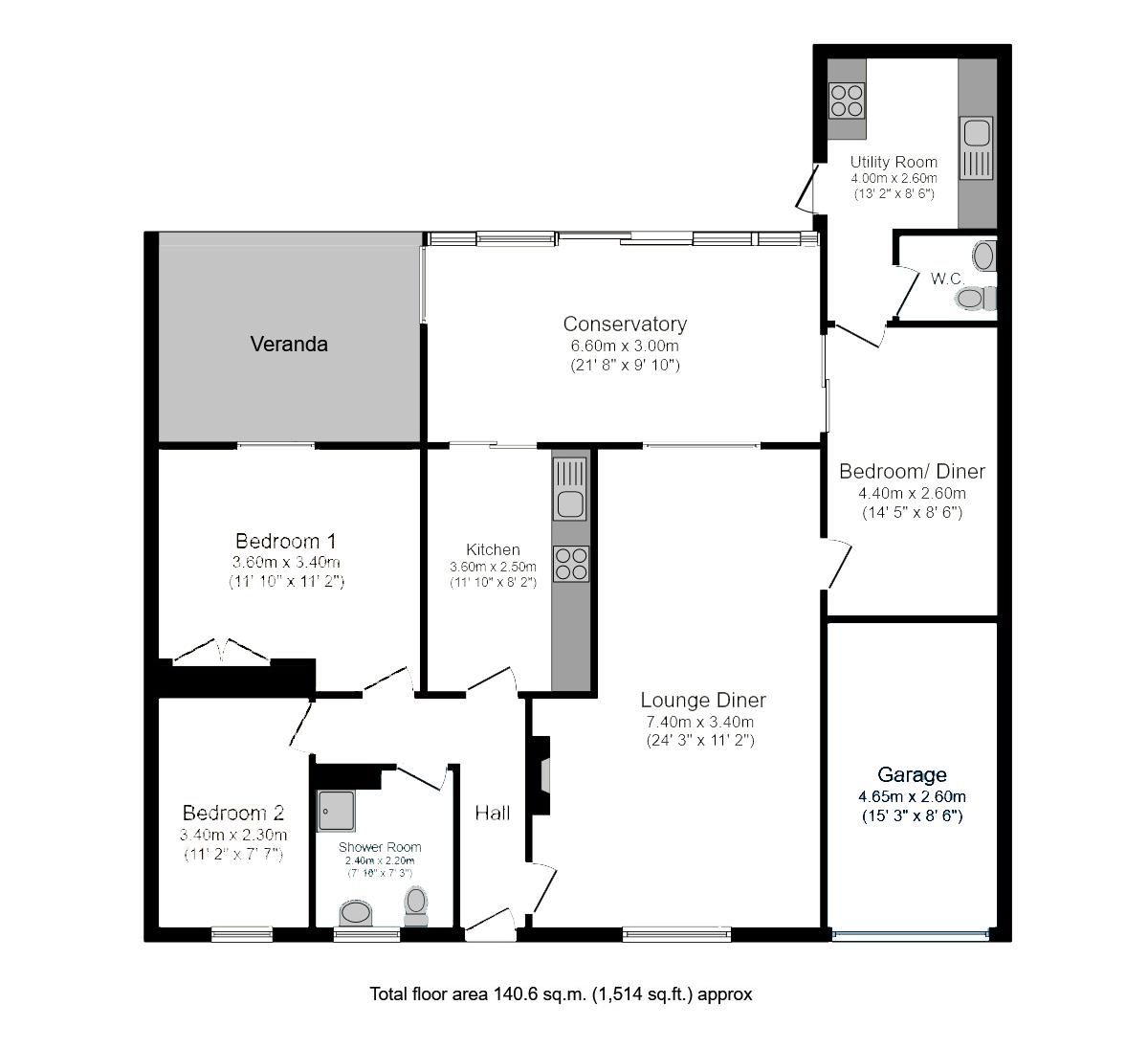 2 bed detached bungalow for sale in Lane, Woolavington