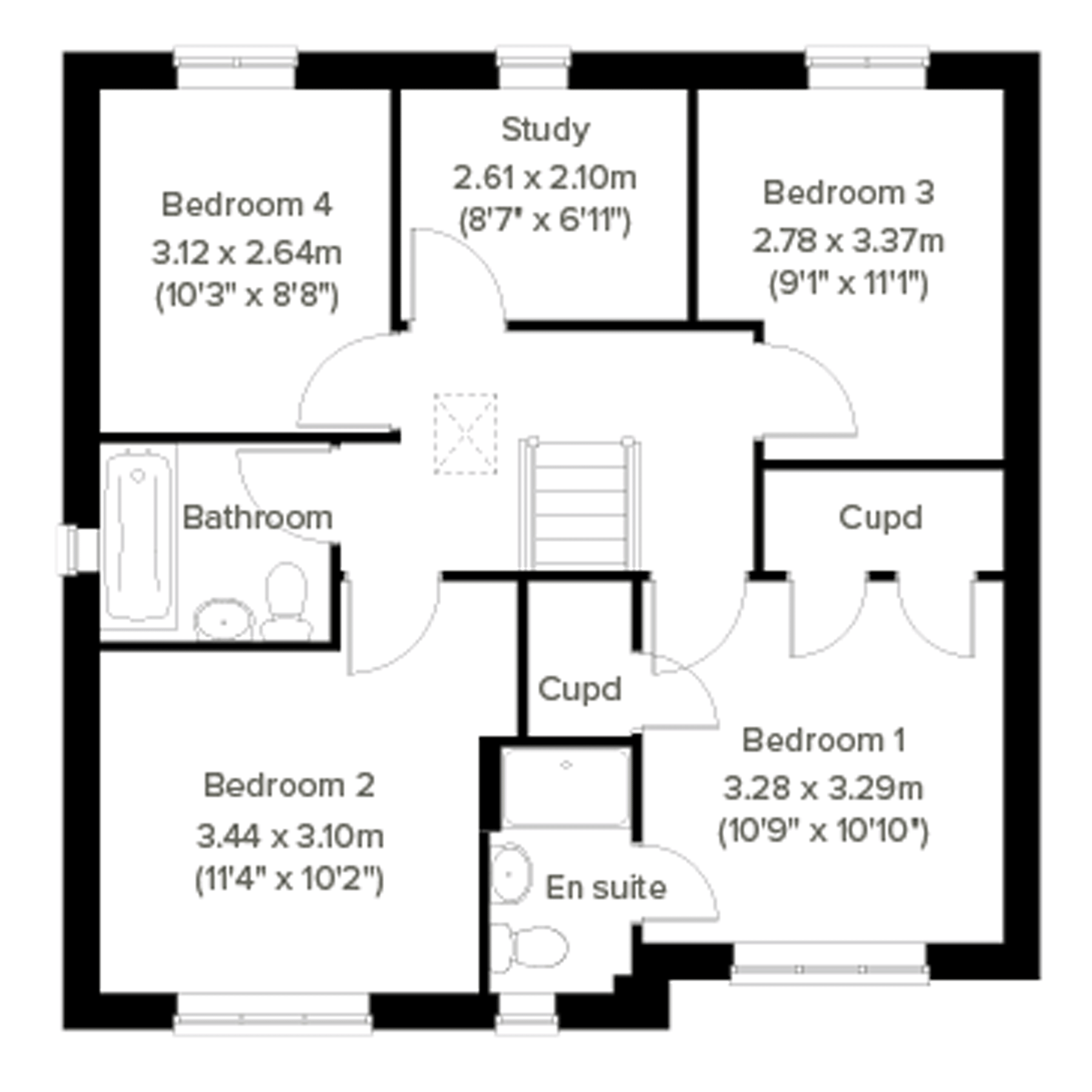 New home, 4 bed detached house for sale in "The Selwood" at Whittle