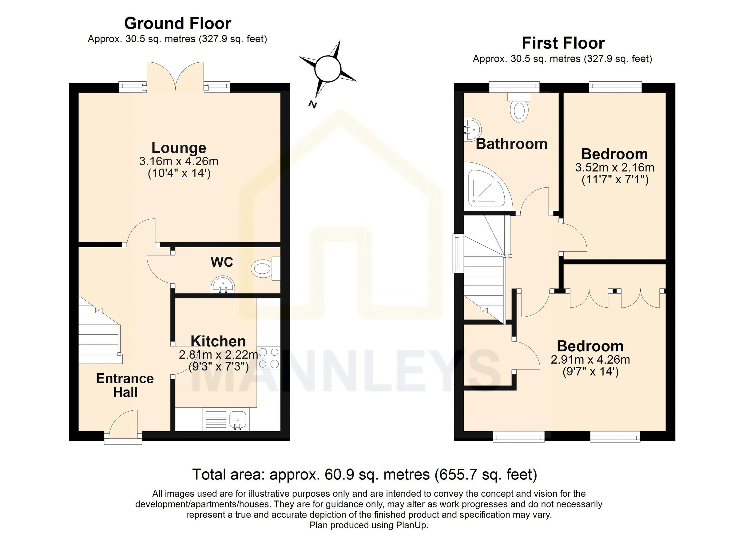 2 bed terraced house for sale in Brandon Avenue, Admaston, Telford TF5