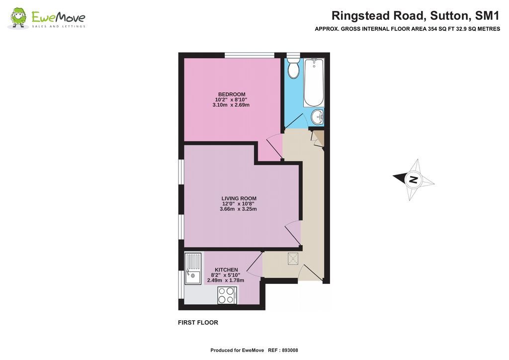 1 bed flat for sale in Ringstead Road, Sutton SM1 Zoopla