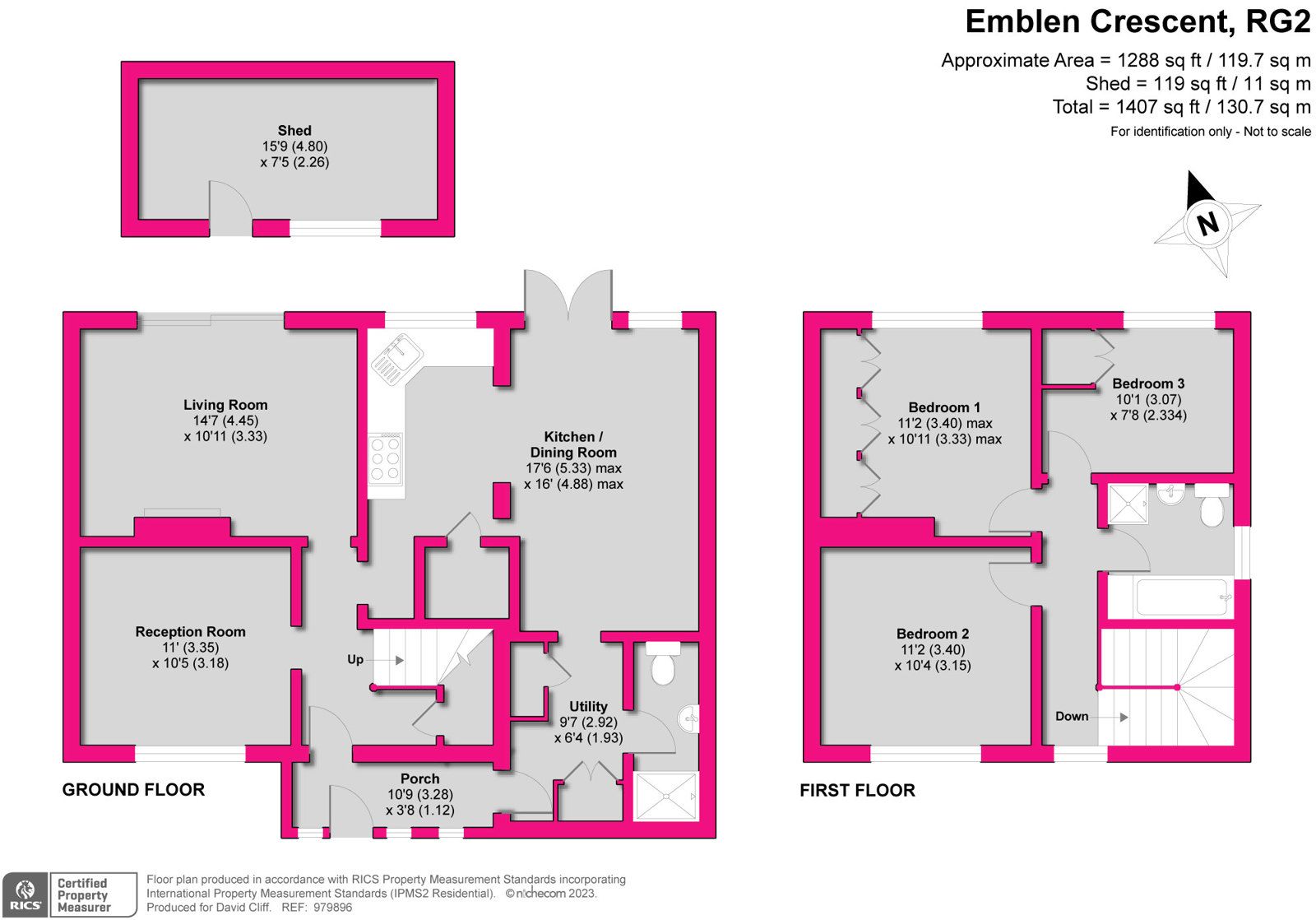 3 bed semidetached house for sale in Emblen Crescent, Arborfield Cross