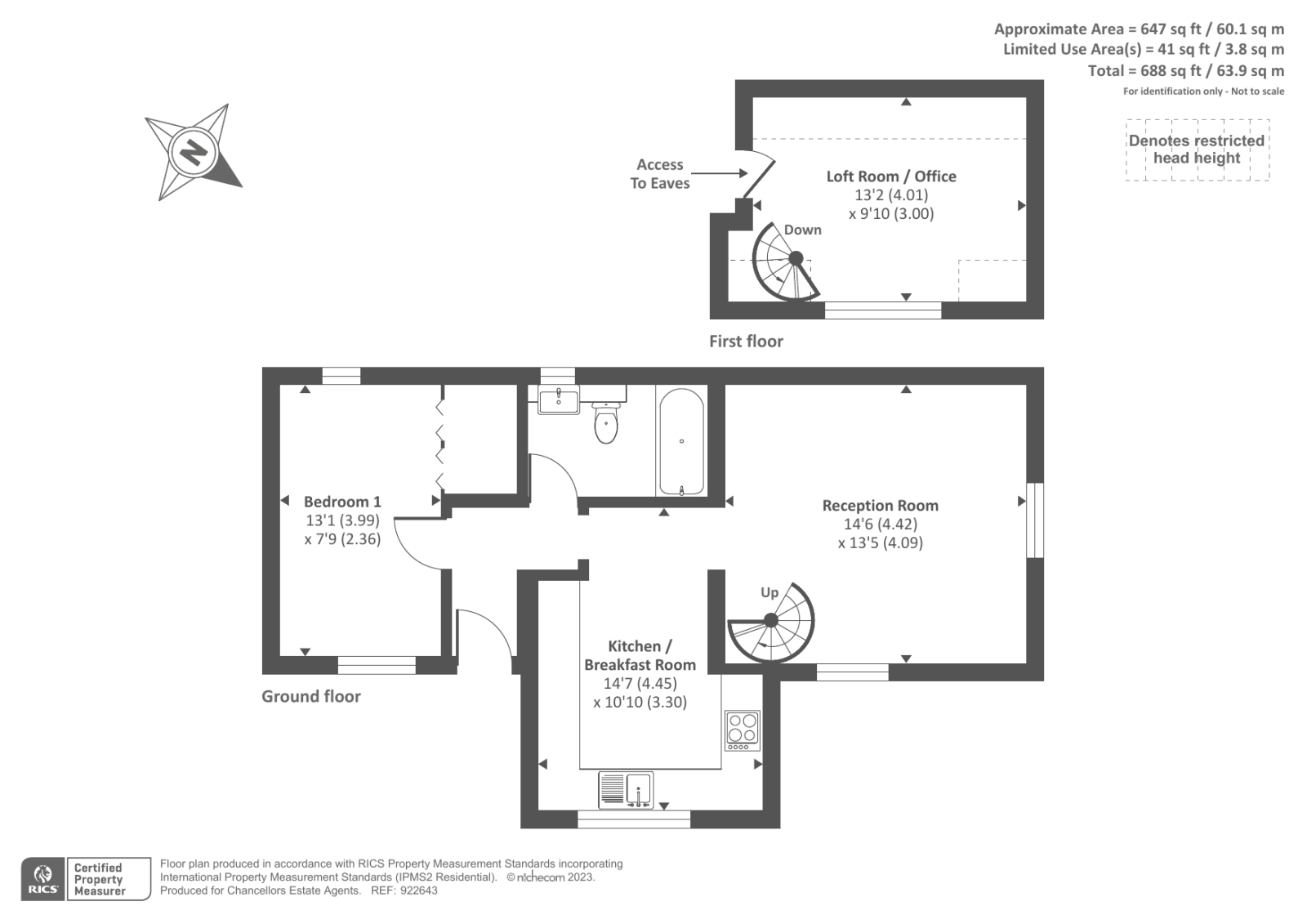 1 bed bungalow for sale in East Hendred, Near Wantage, Oxfordshire OX12