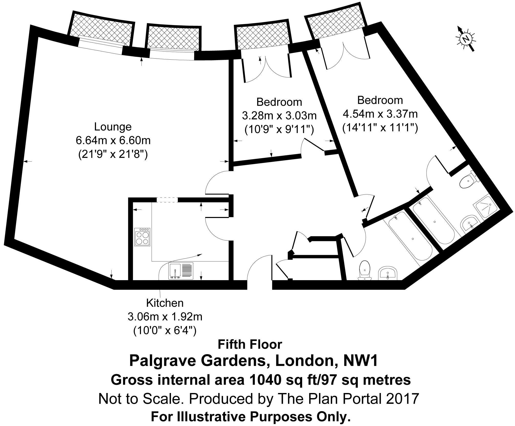 2 bed flat to rent in Elizabeth Court, 1 Palgrave Gardens, London NW1