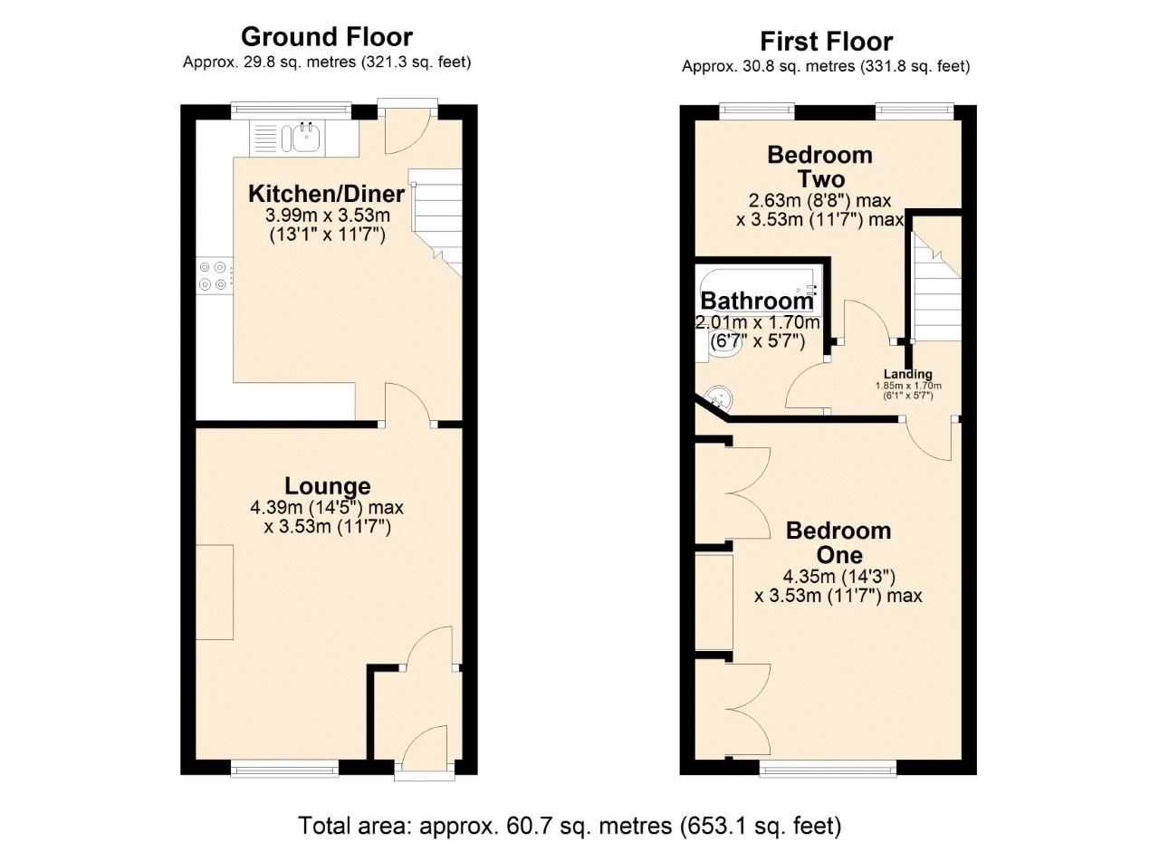 2 bed terraced house for sale in Mount St. James, Knuzden BB1 Zoopla