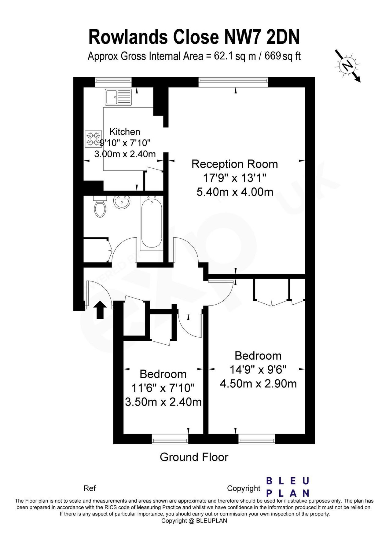 2 bed flat for sale in Rowlands Close, Mill Hill, North West London NW7