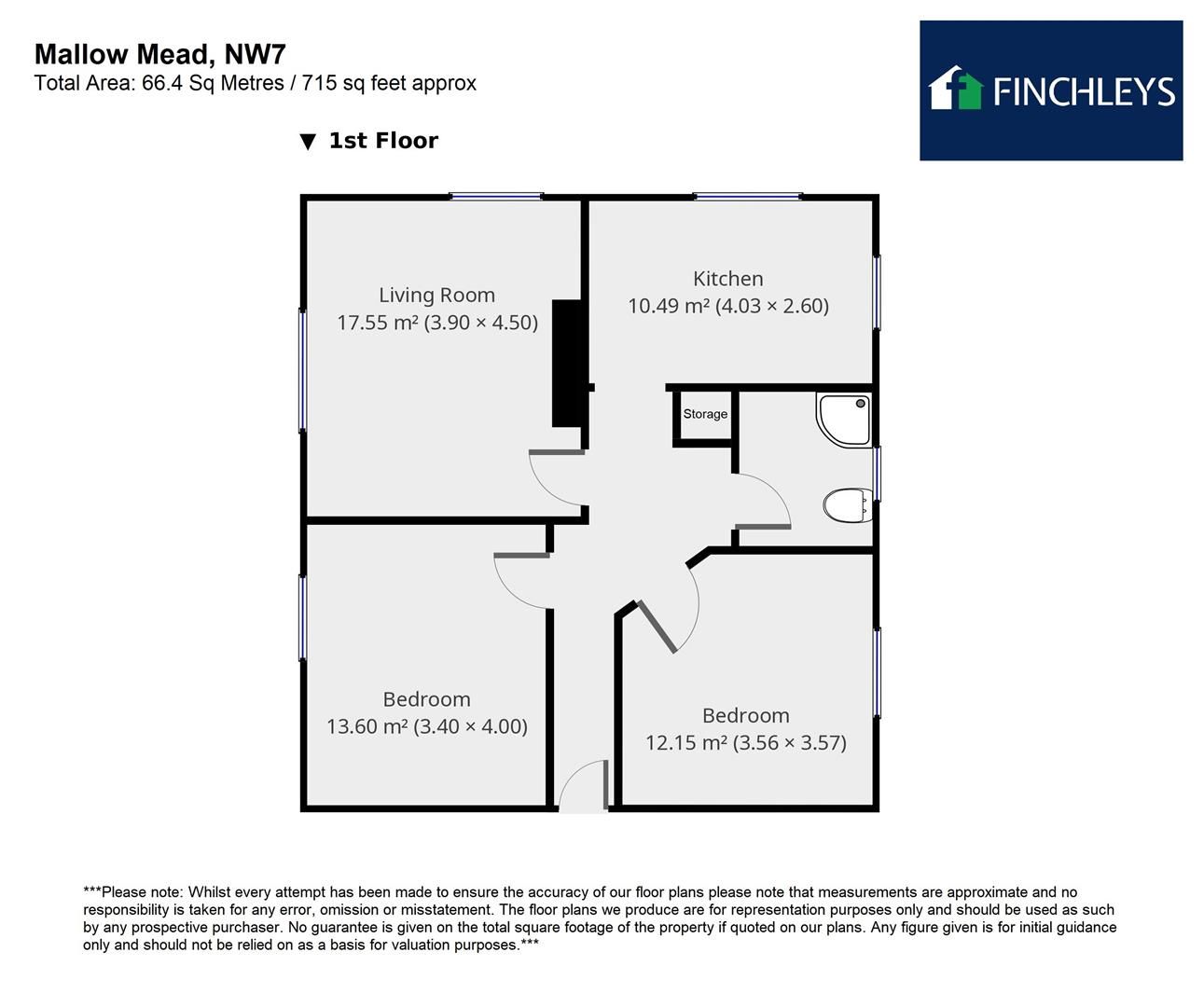 2 bed flat for sale in Mallowmead, Abercorn Road, Mill Hill East NW7