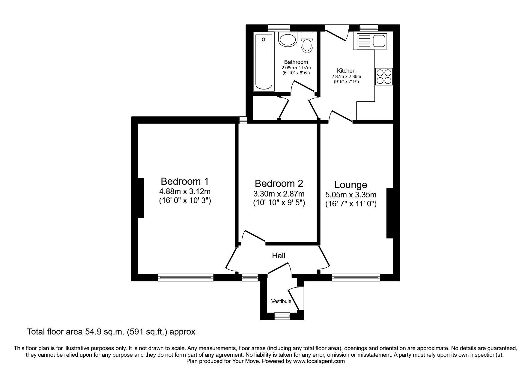 2 bed bungalow for sale in Moniaive, Thornhill, Dumfries And Galloway