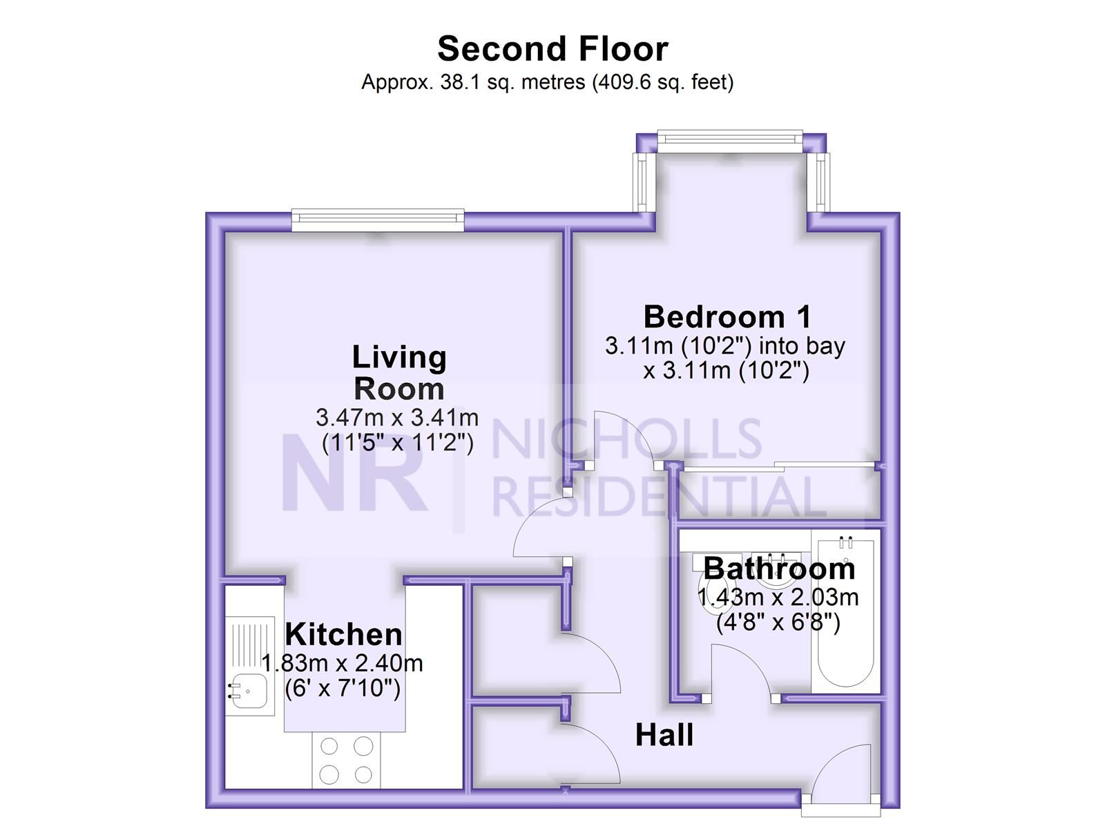 1 bed flat for sale in Cotswold Way, Worcester Park, Surrey. KT4 Zoopla