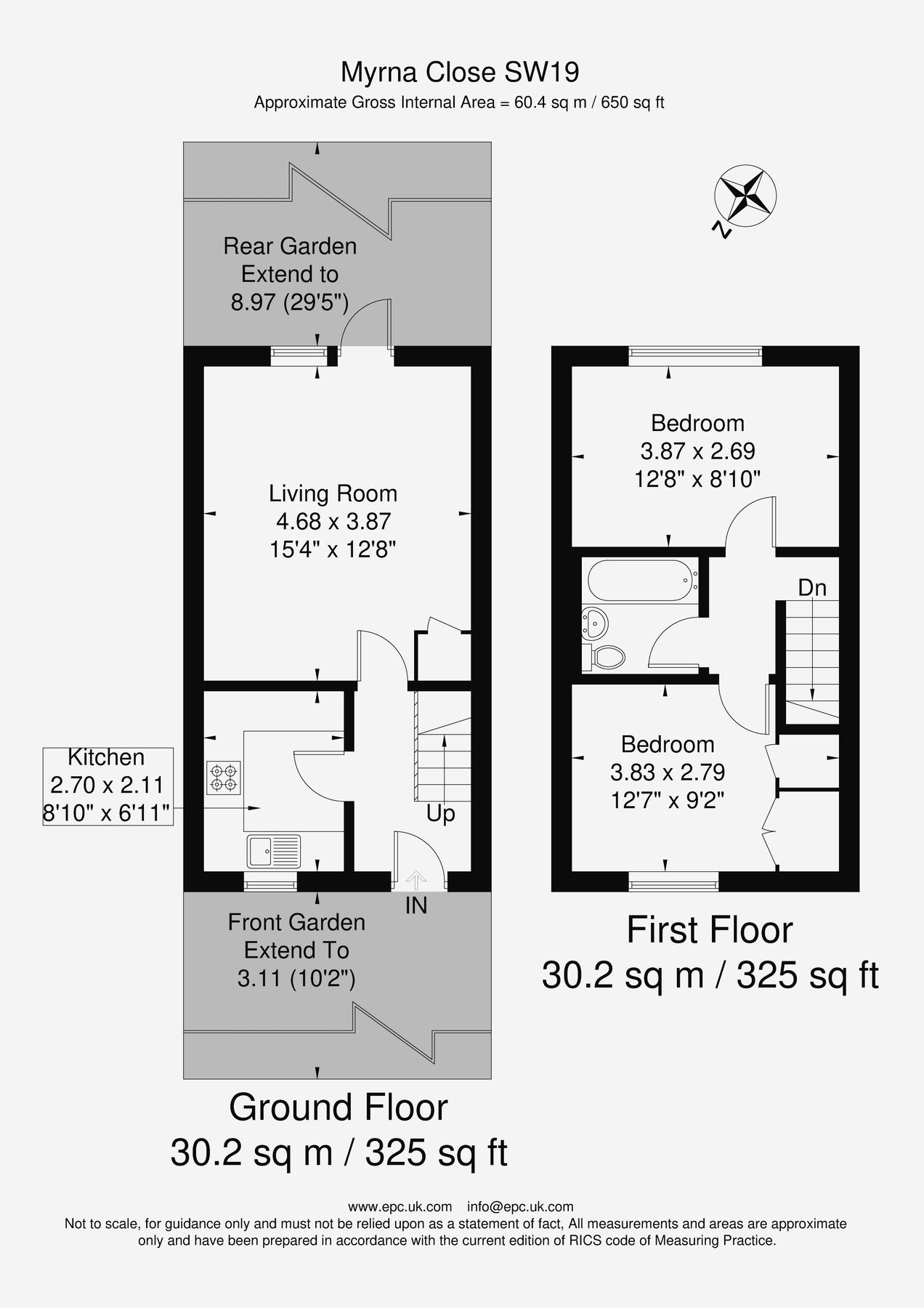 2 bed terraced house for sale in Myrna Close, Colliers Wood, London