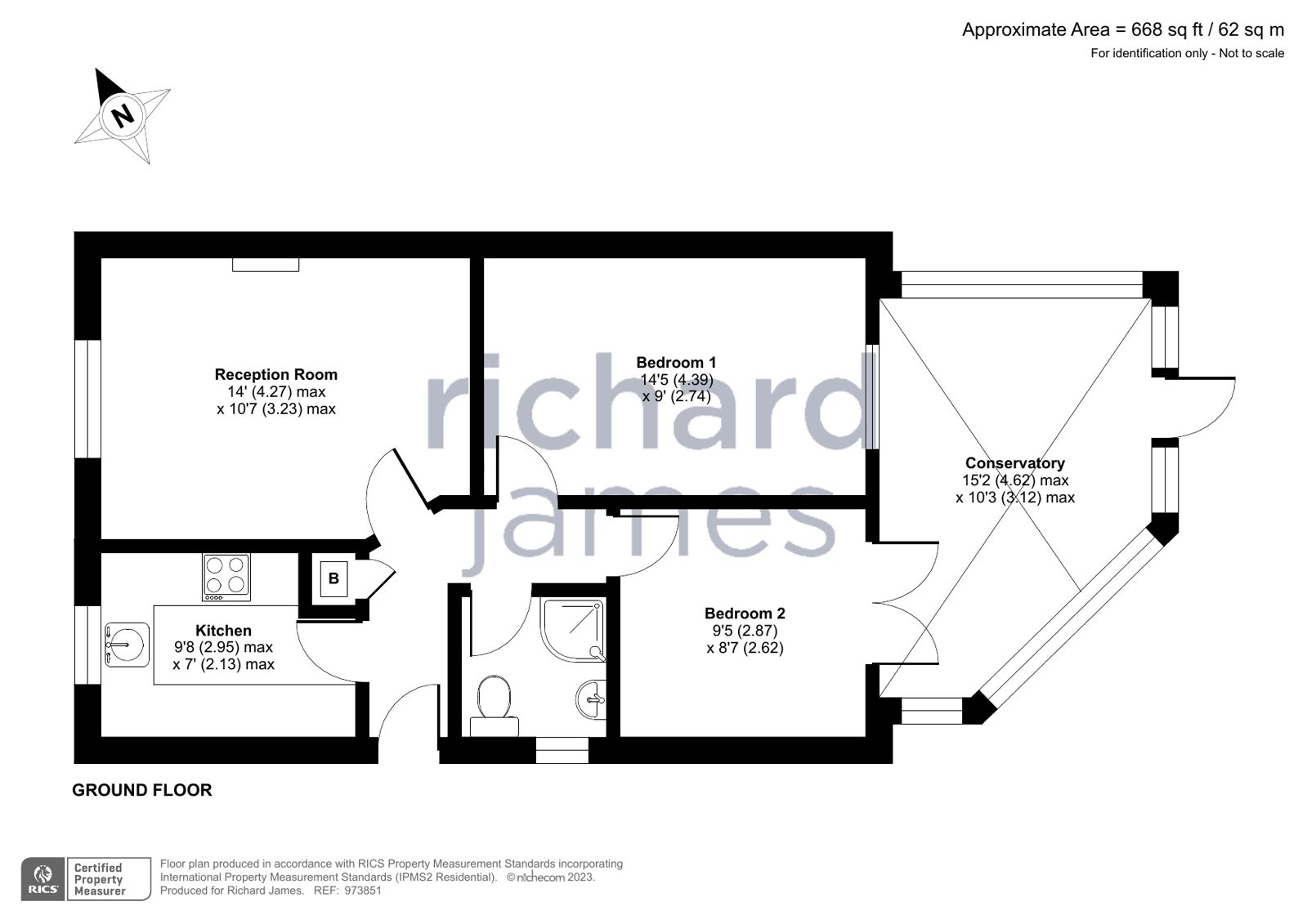 2 bed bungalow for sale in Coleridge Close, Royal Wootton Bassett SN4