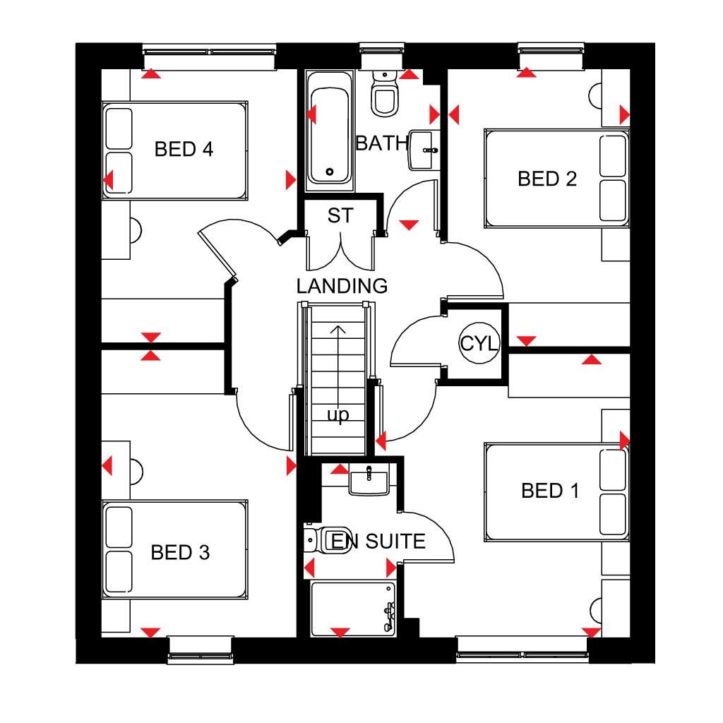 New home, 4 bed detached house for sale in "Windermere" at Harland Way