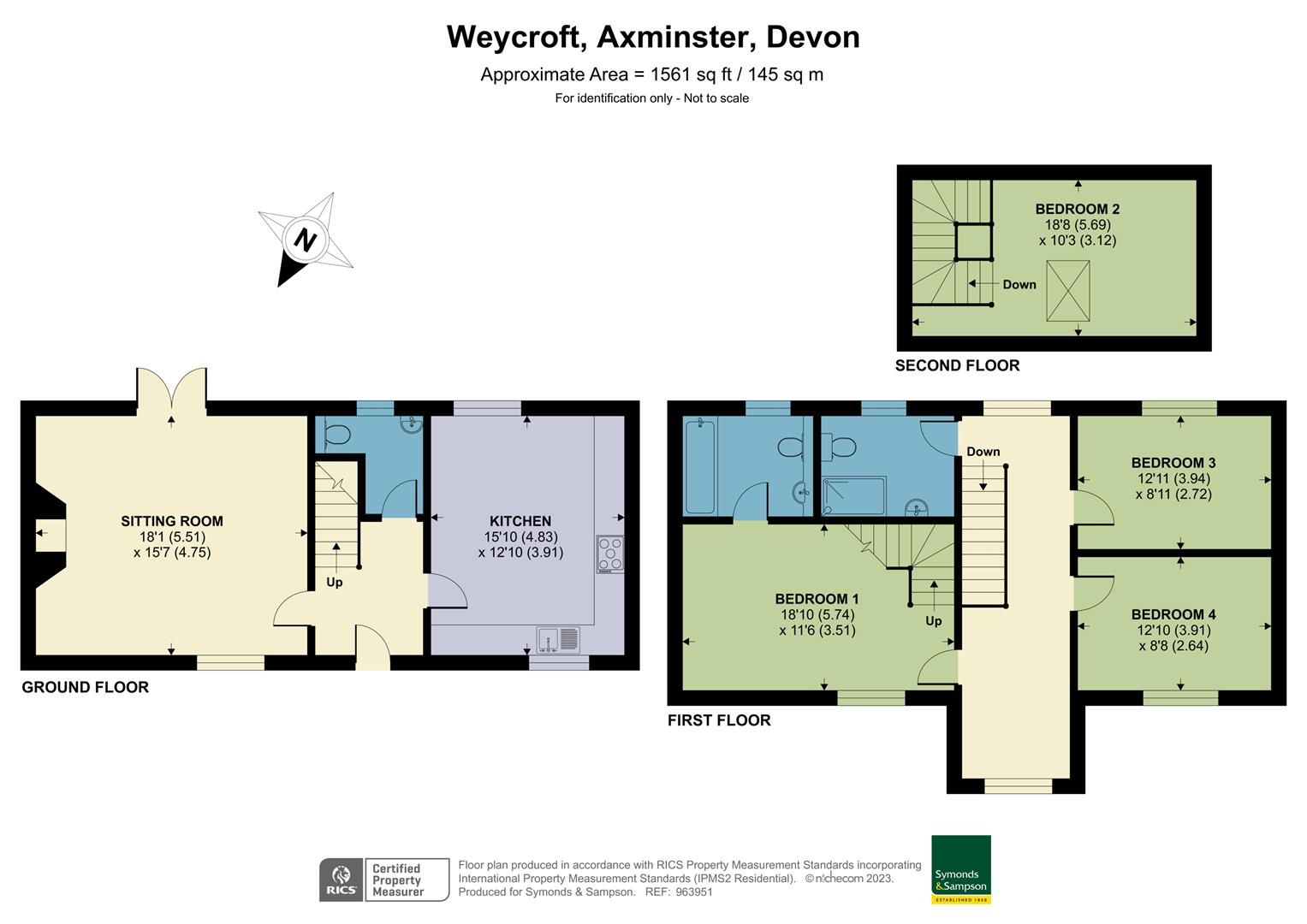 3 bed semidetached house for sale in Weycroft, Axminster, Devon EX13