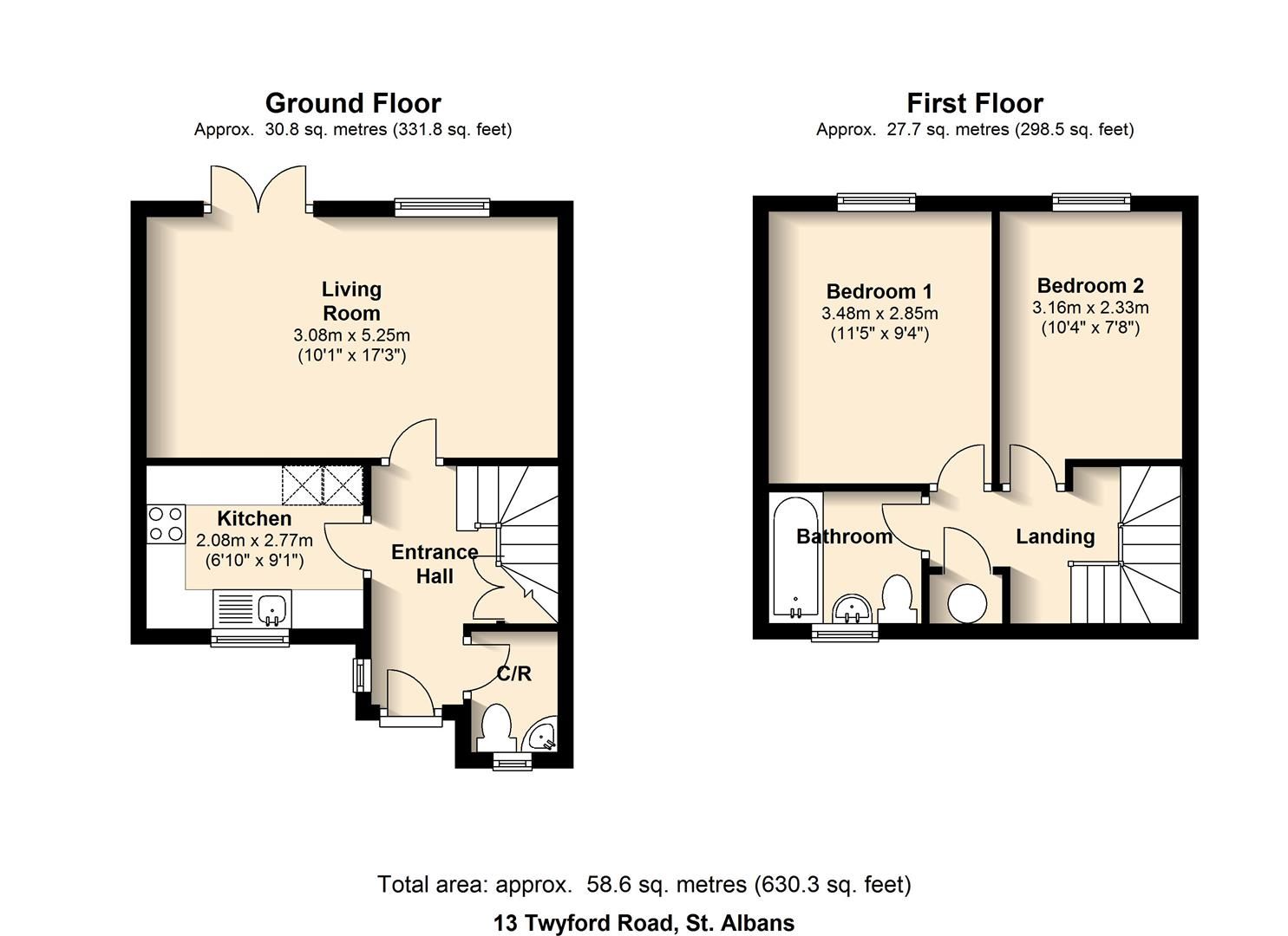 2 bed semidetached house to rent in Twyford Road, Jersey Farm, St