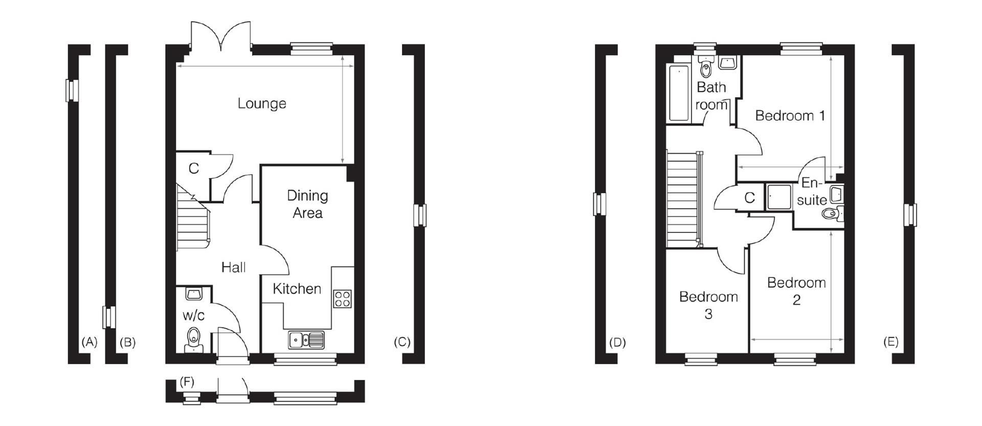 New home, 3 bed semidetached house for sale in Bedford Road, Houghton