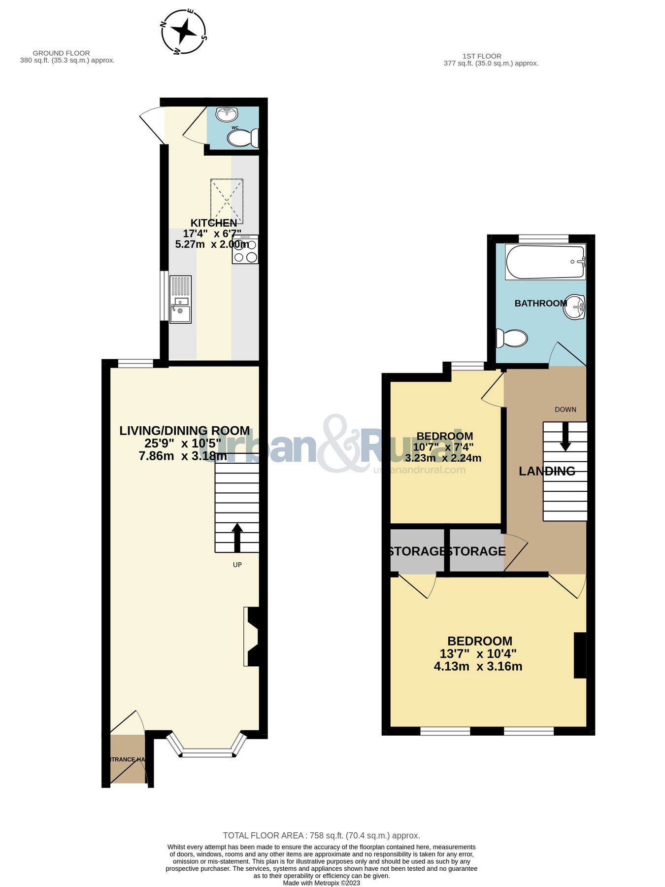 2 bed terraced house for sale in Margetts Road, Kempston, Bedford