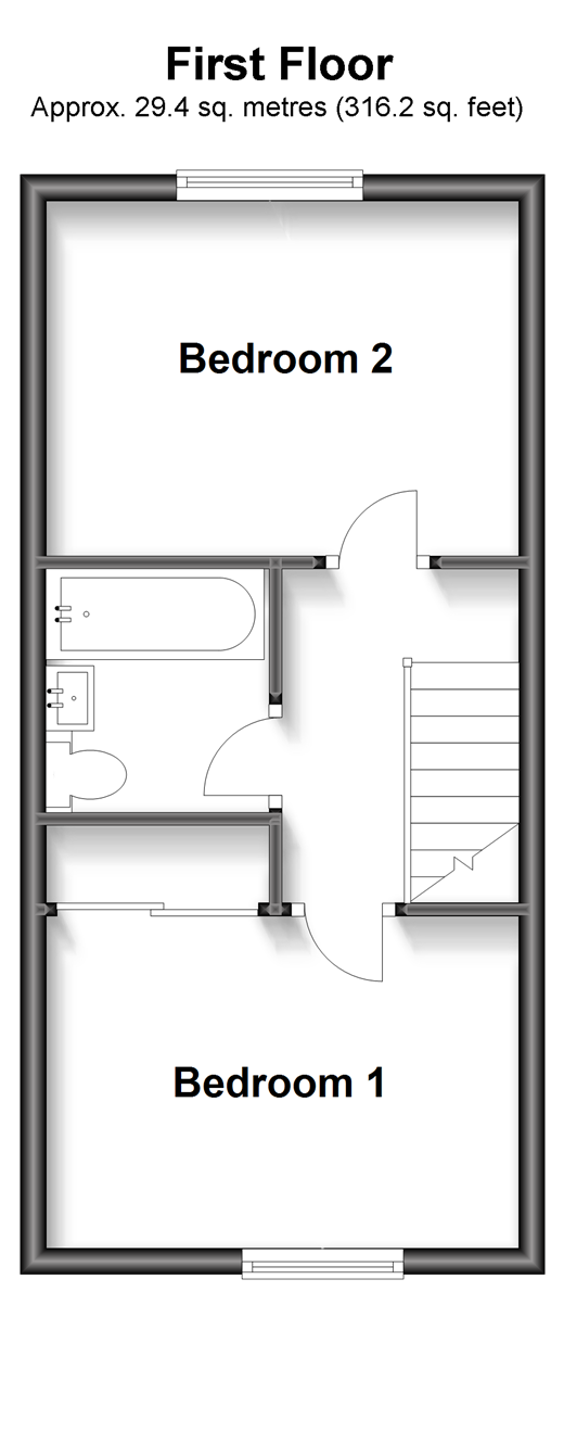 2 bed terraced house for sale in Drake Close, Horsham, West Sussex RH12