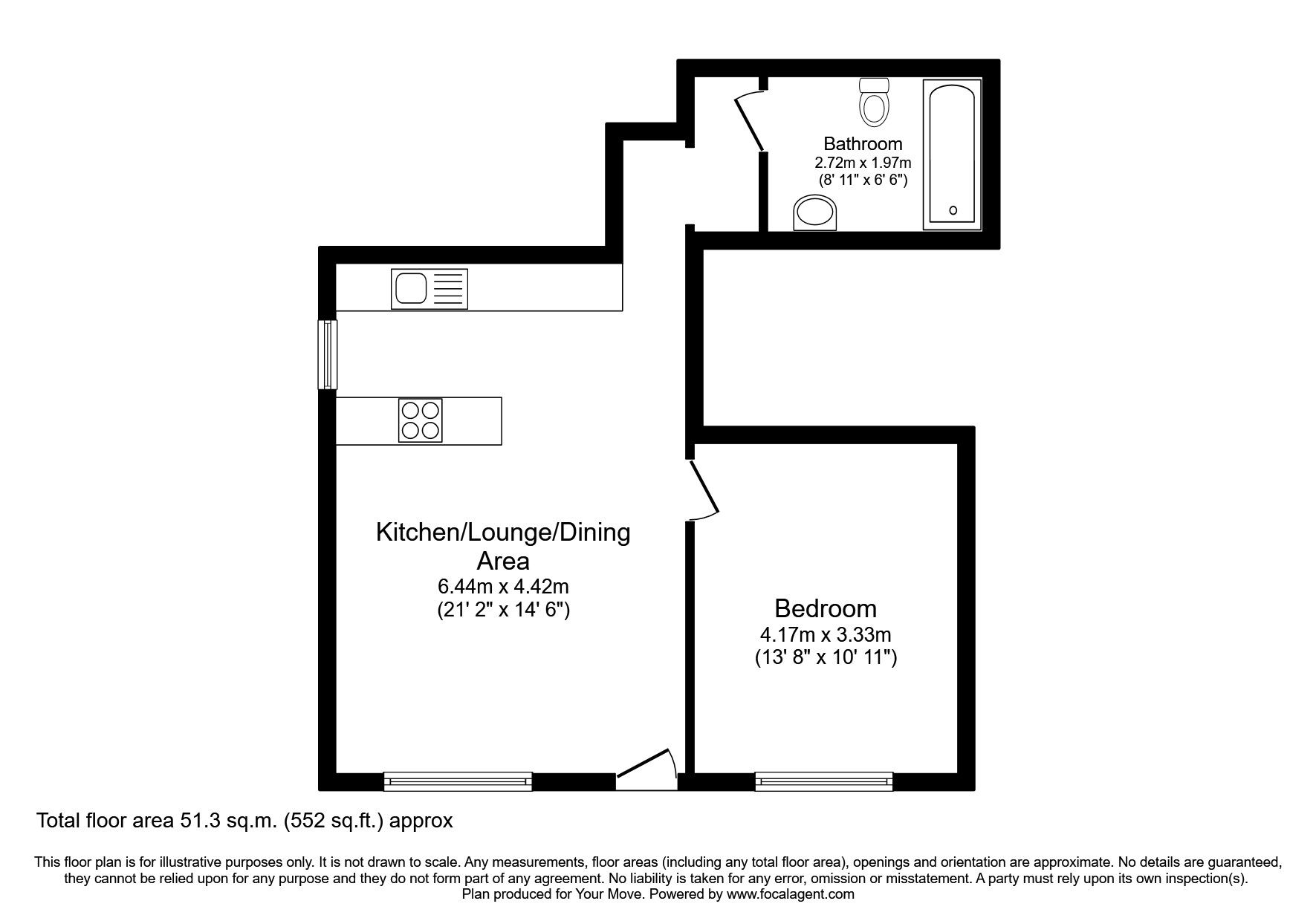 1 bed bungalow to rent in Perton Court Farm Cottages, Pattingham Road