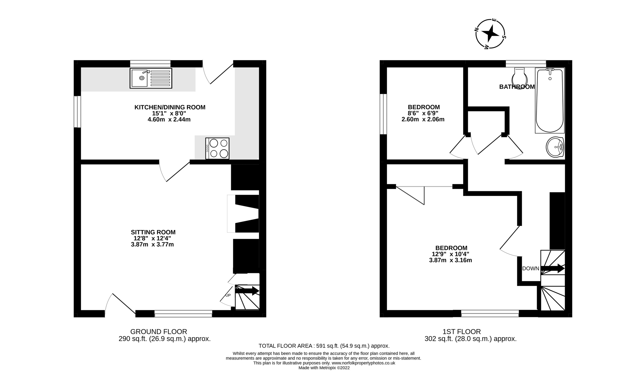 2 bed semidetached house for sale in The Street, Somerleyton